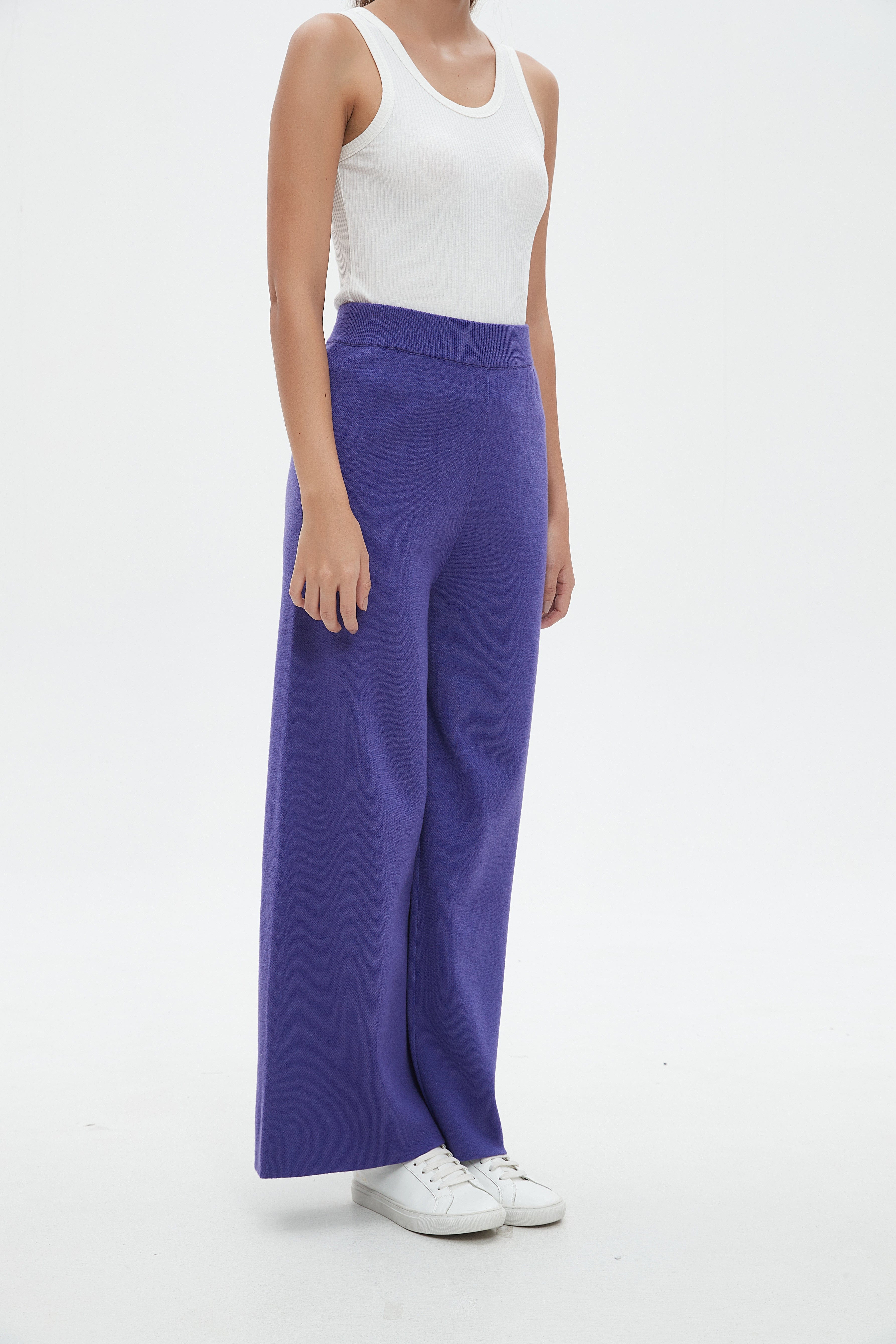 نتشي بنطلون سادة واسع طويل نسائي