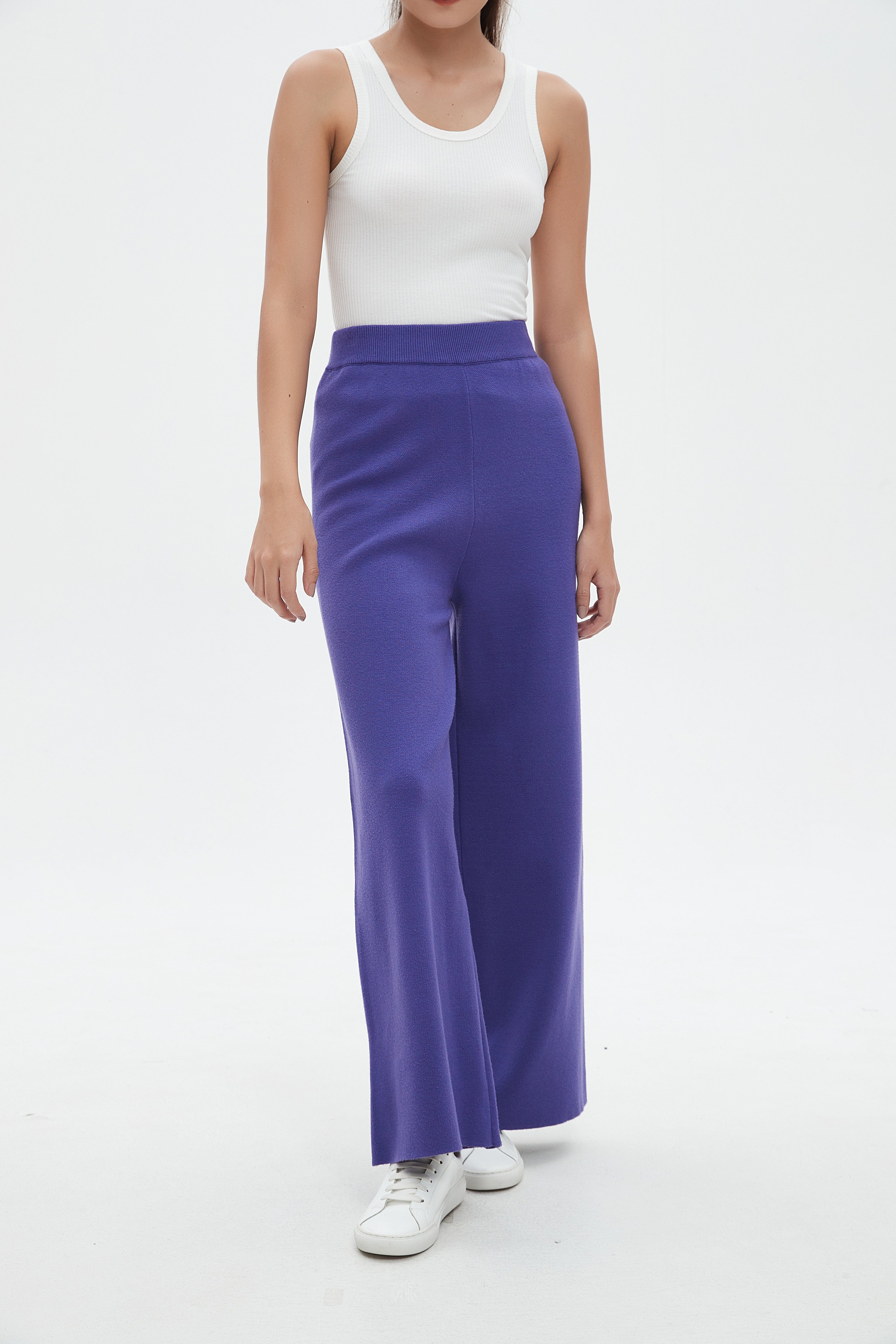 نتشي بنطلون سادة واسع طويل نسائي