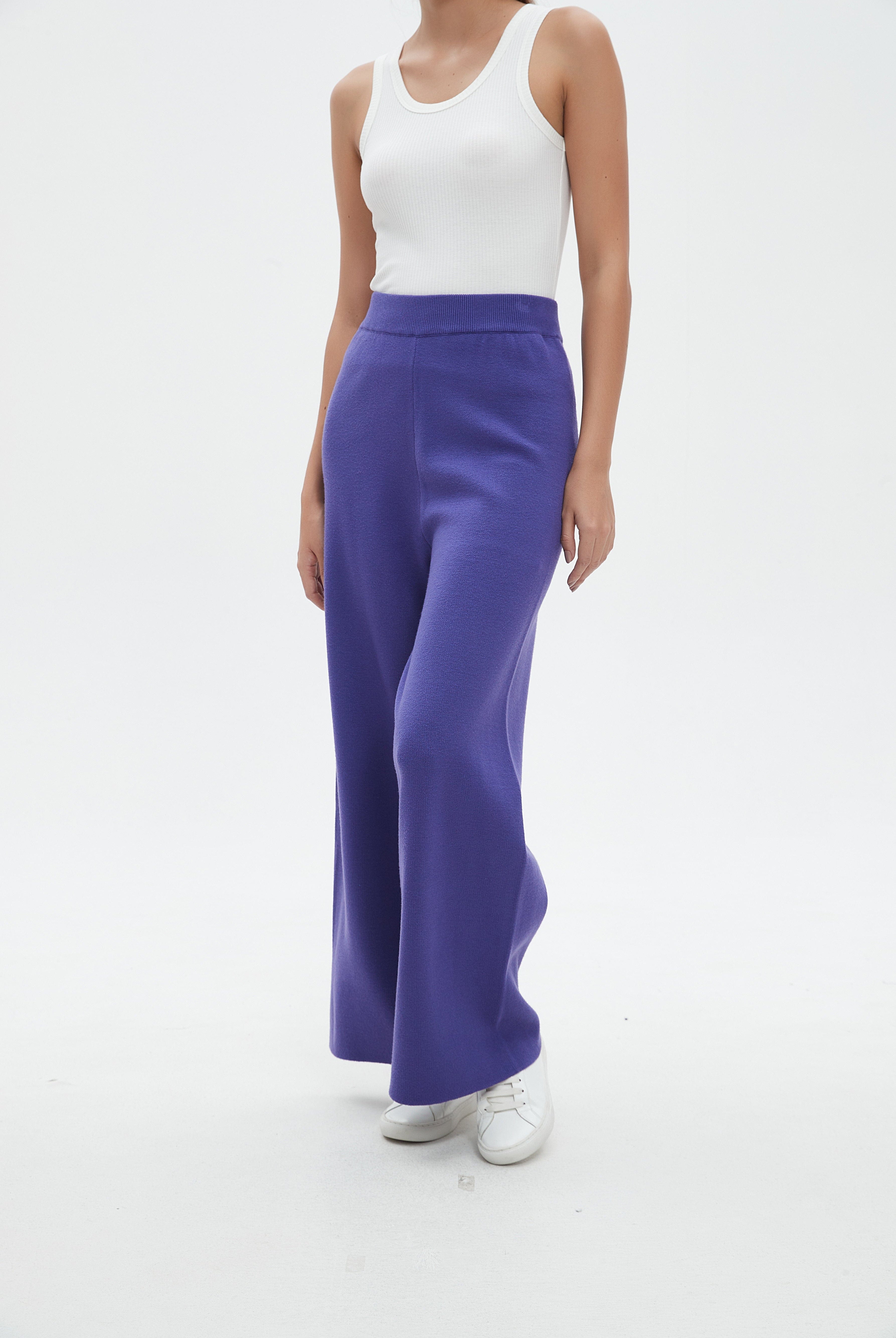 نتشي بنطلون سادة واسع طويل نسائي