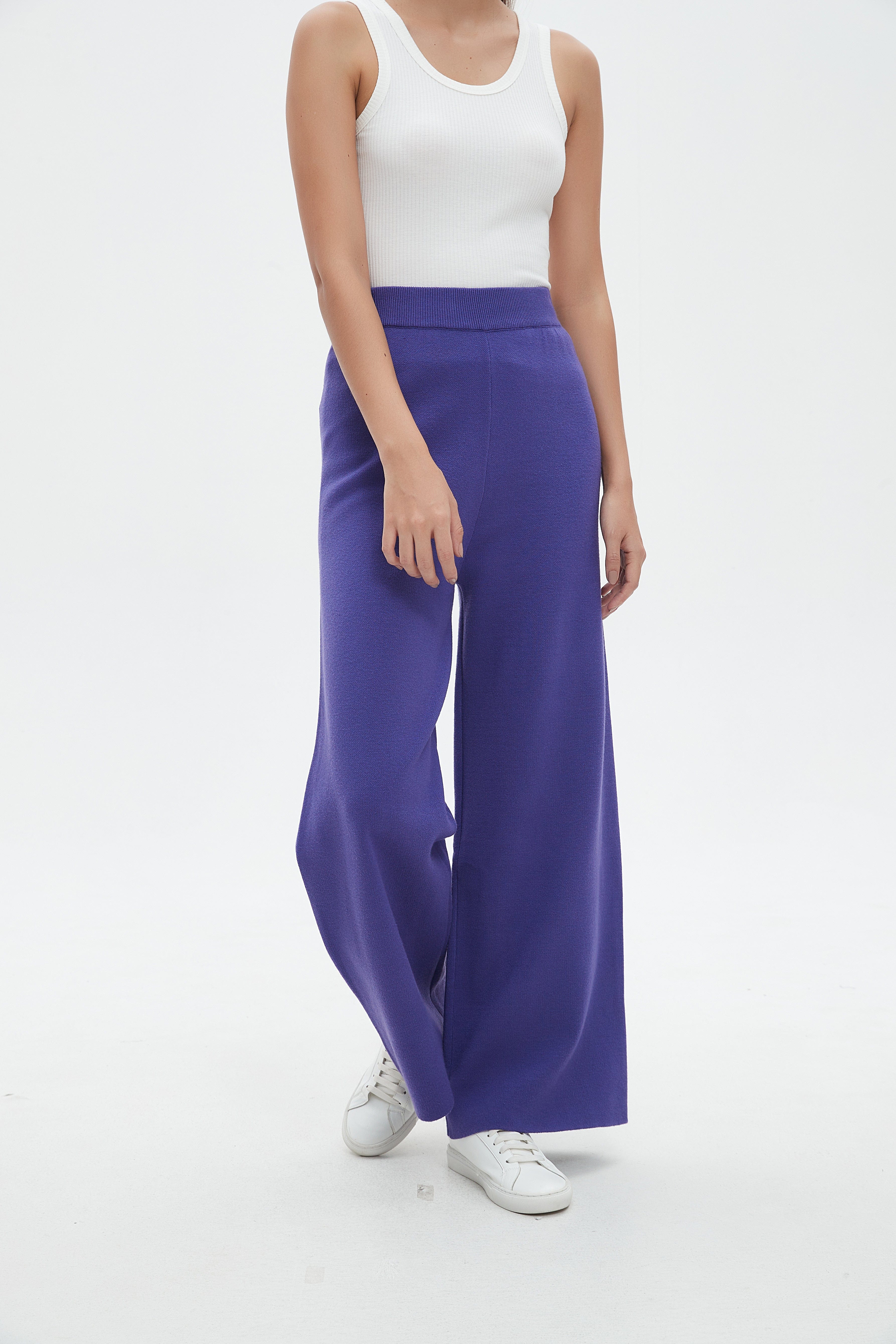 نتشي بنطلون سادة واسع طويل نسائي