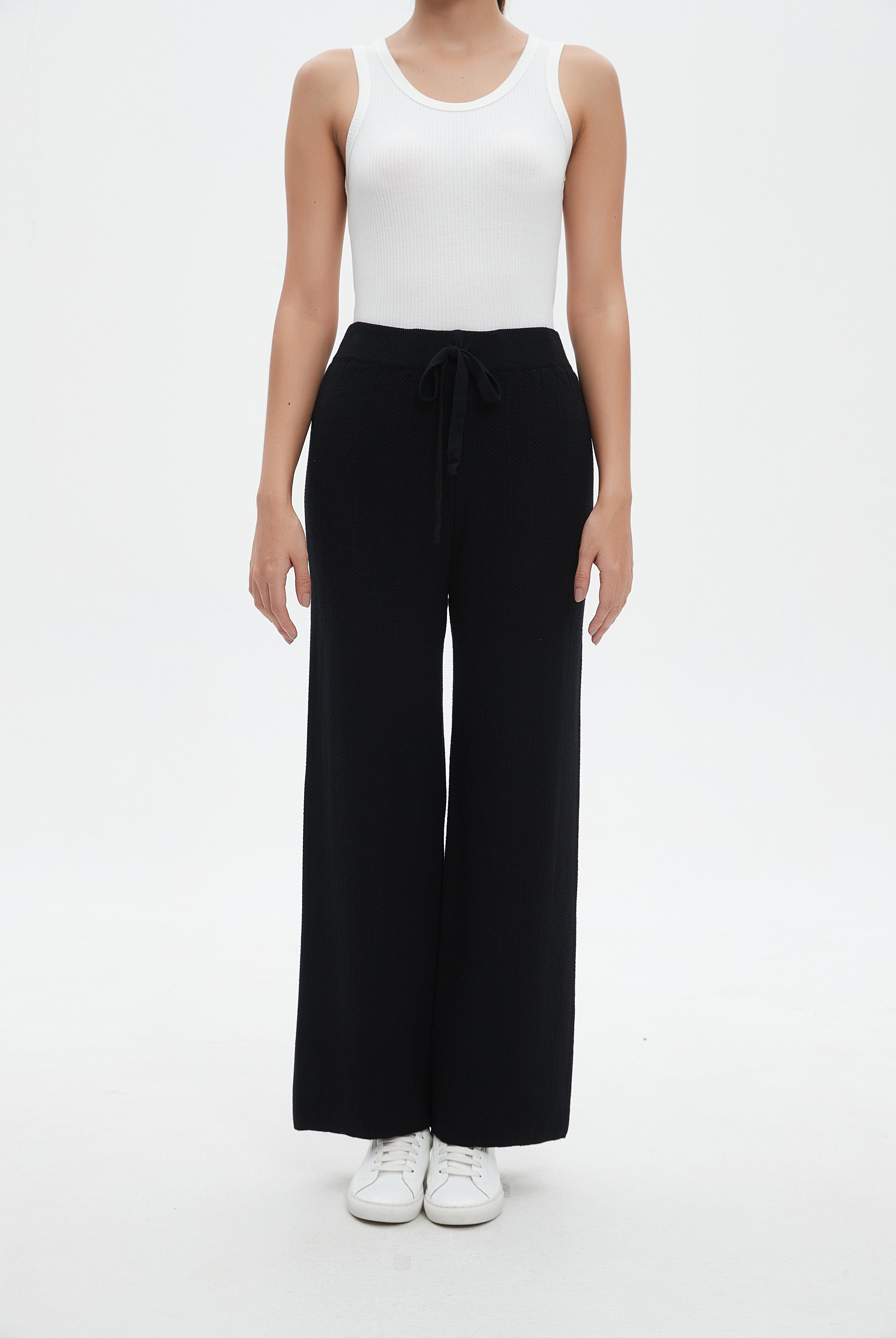 نتشي بنطلون سادة واسع طويل نسائي