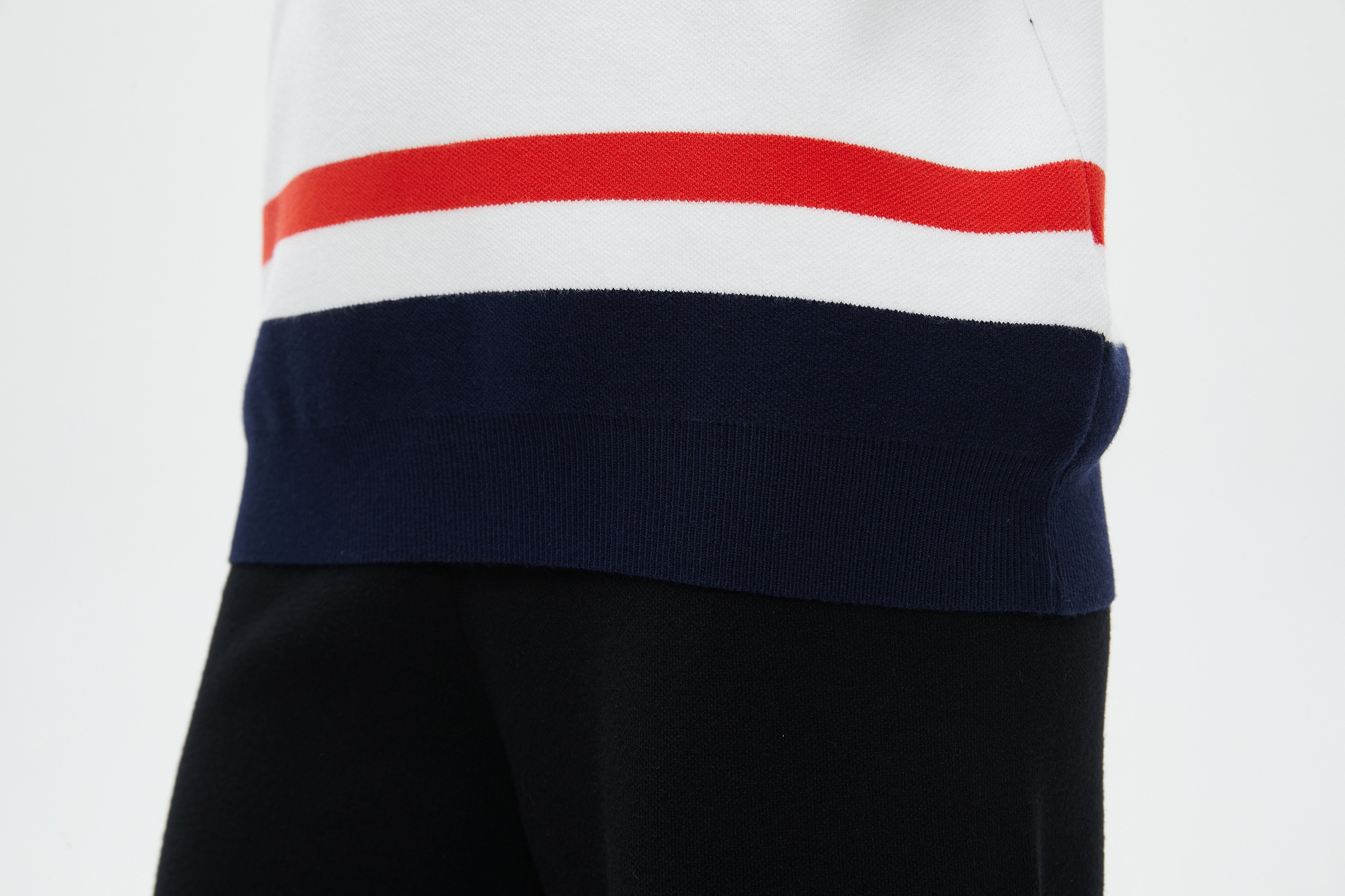 نتشي بلوفر مخطط بالعرض كم طويل بقبعة نسائي