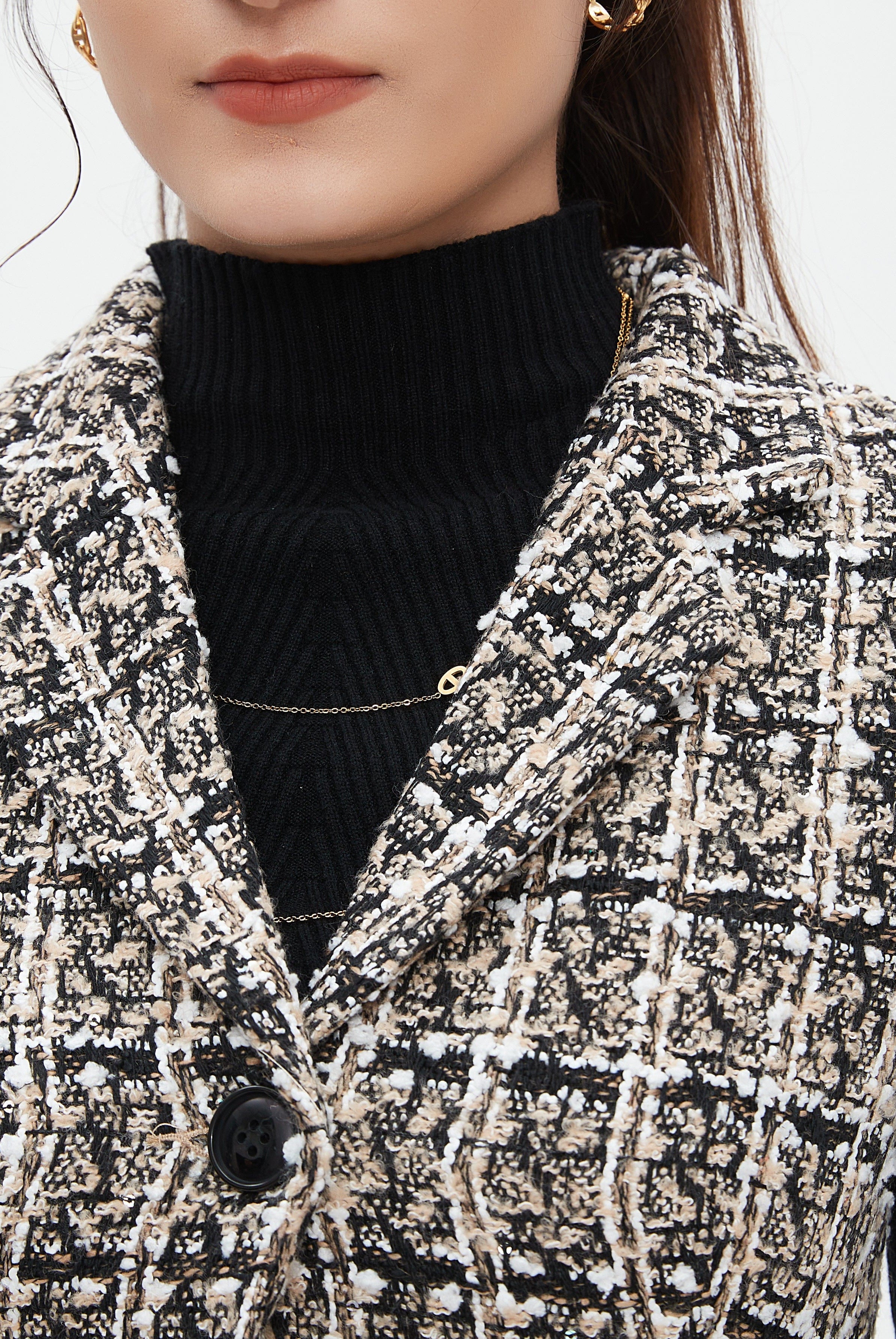 نتشي فستان ميدي منسوج بدون أكمام بأزرار أمامية