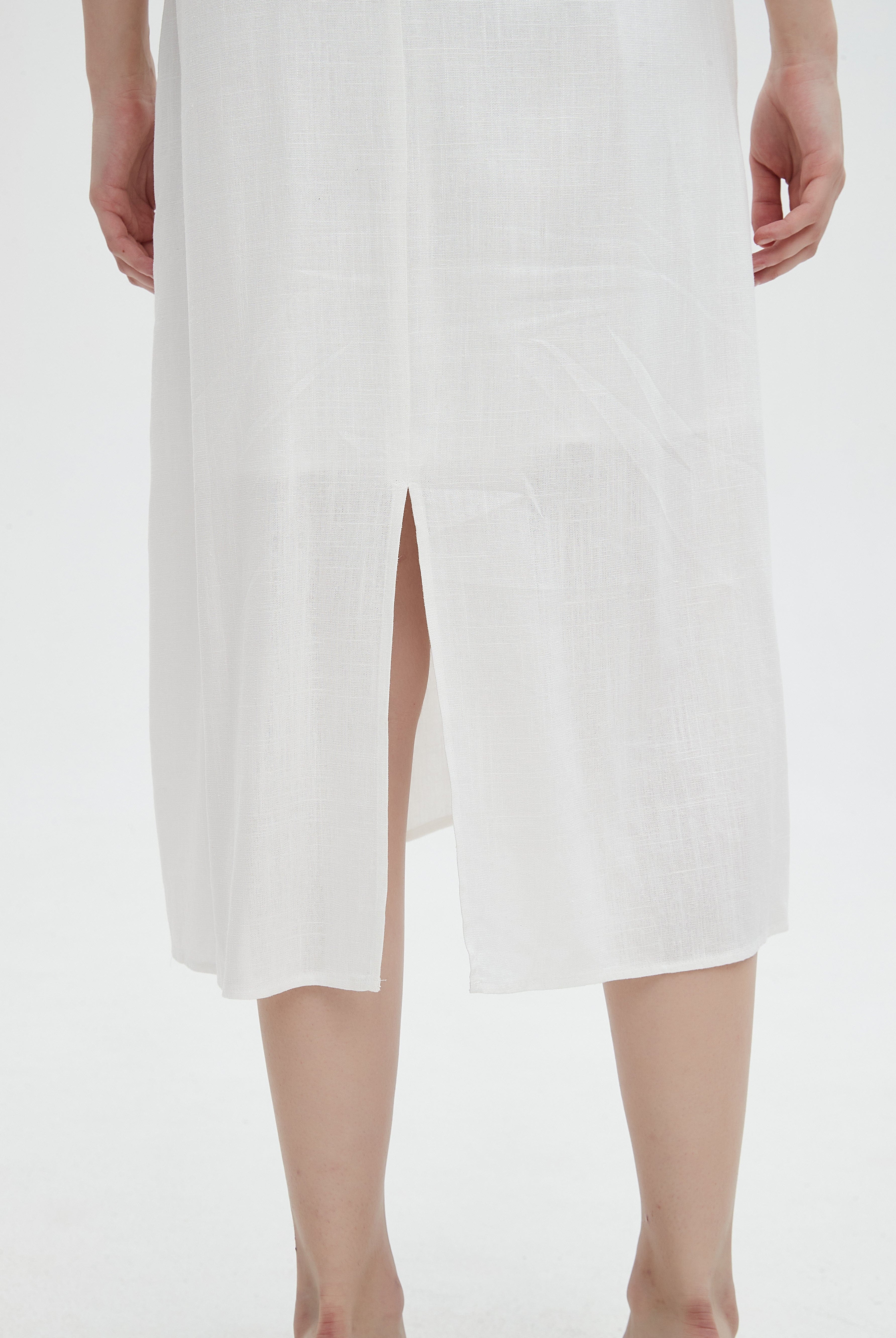 ميكا فستان ميدي بدون أكمام سادة نسائي