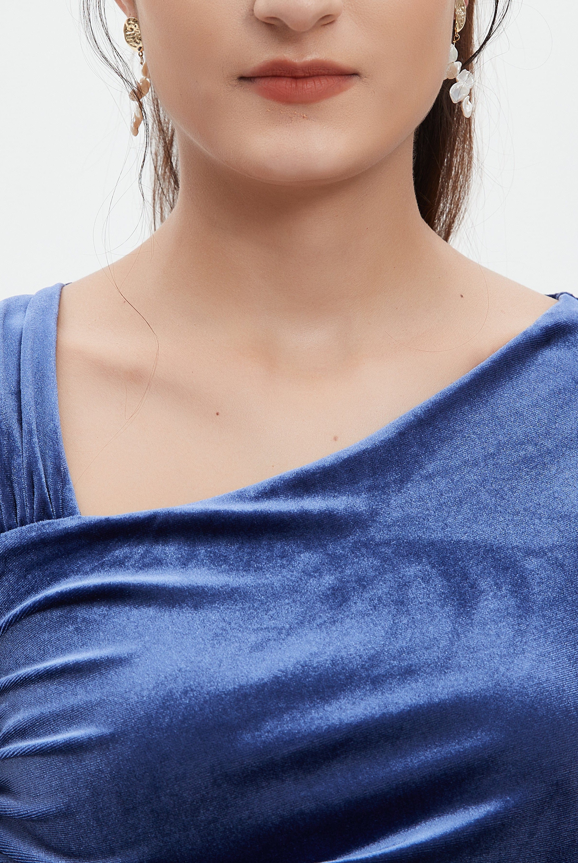 نتشي فستان ماكسي مخصر واسع كم طويل نسائي