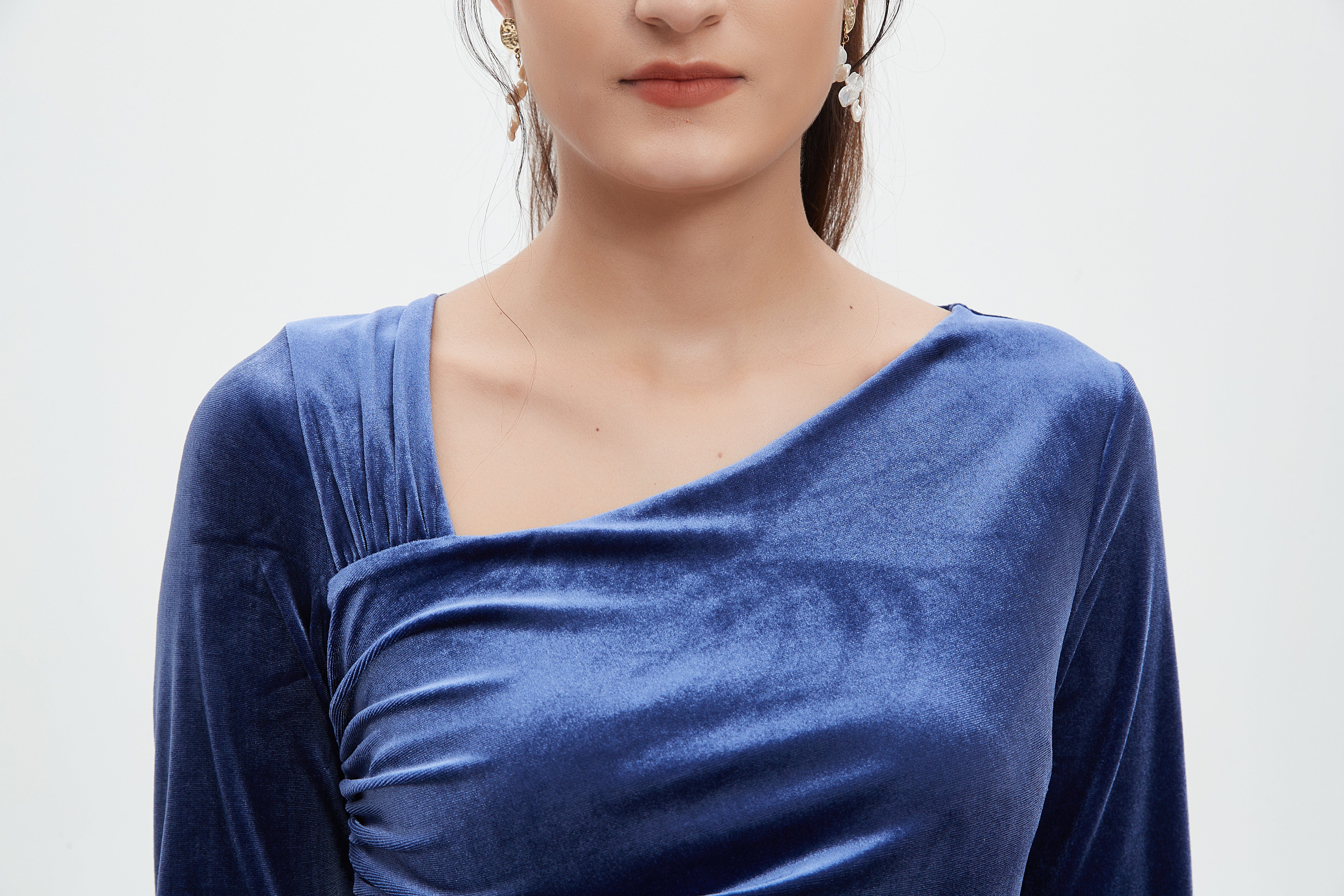 نتشي فستان ماكسي مخصر واسع كم طويل نسائي