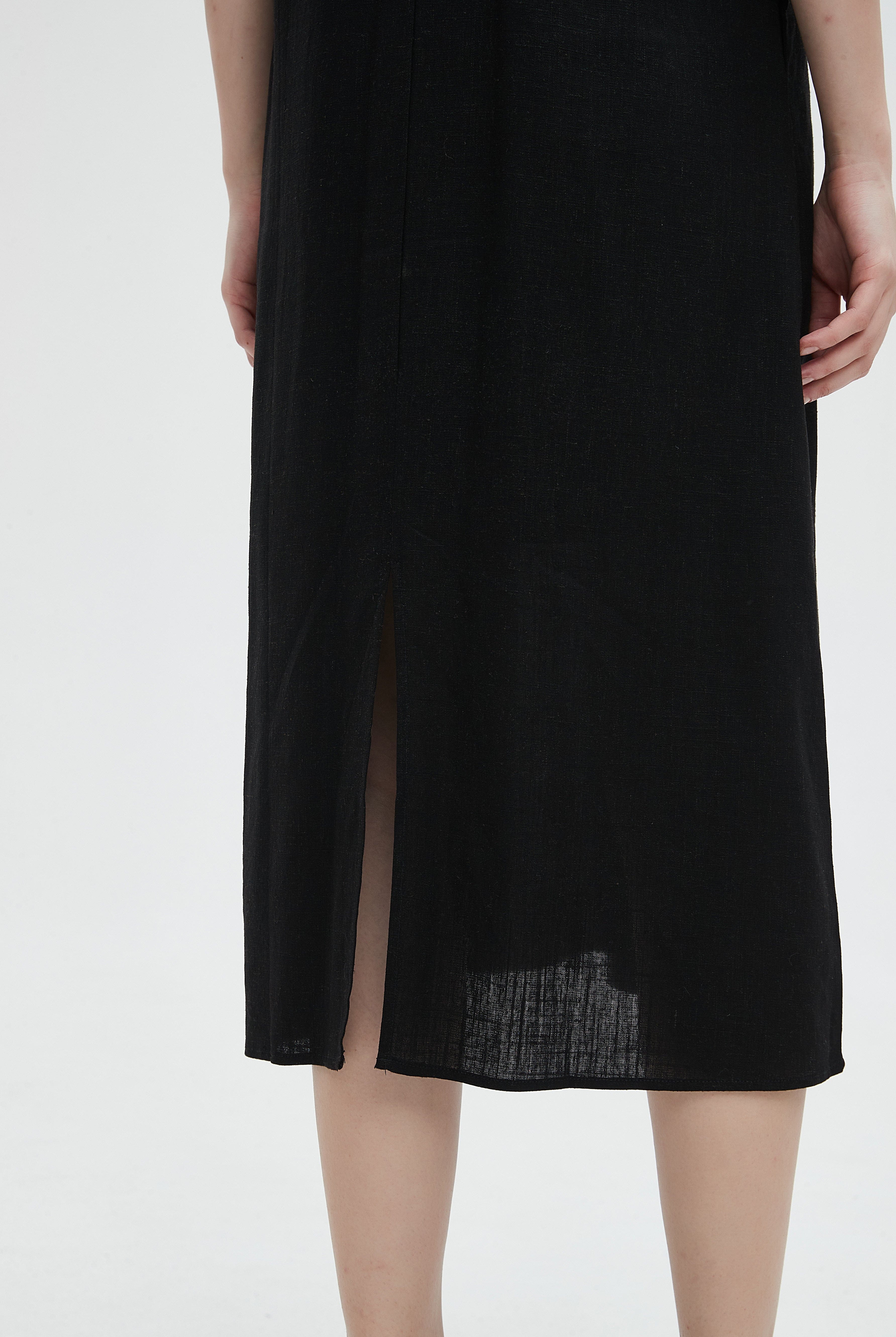 ميكا فستان ميدي بدون أكمام سادة نسائي