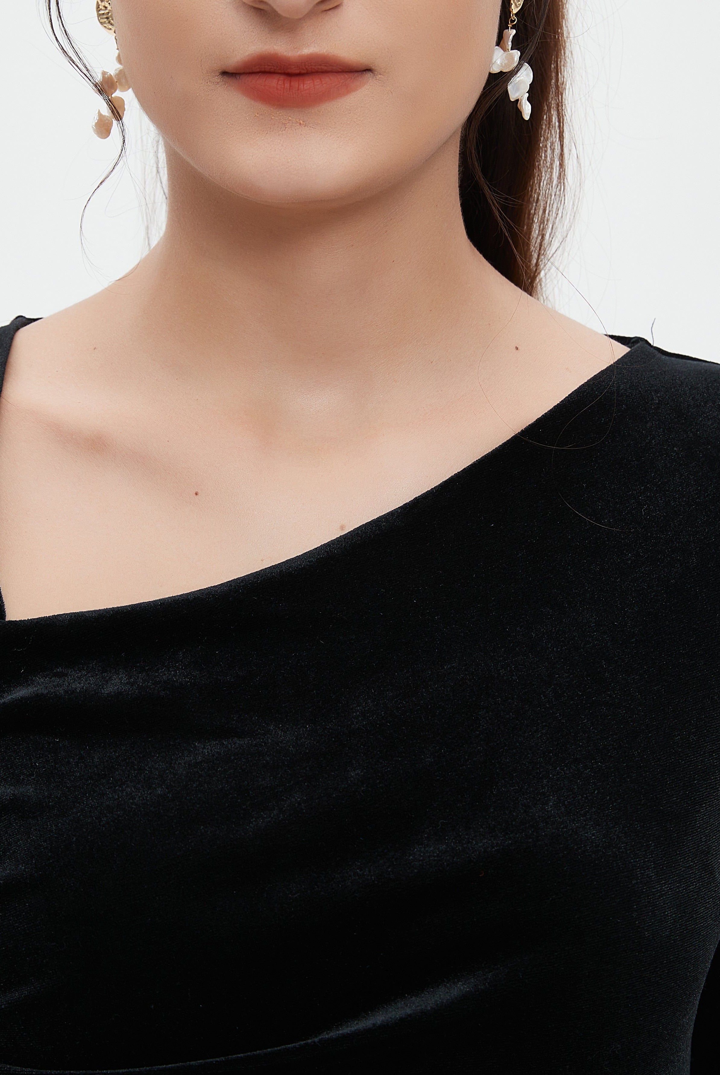 نتشي فستان ماكسي مخصر واسع كم طويل نسائي