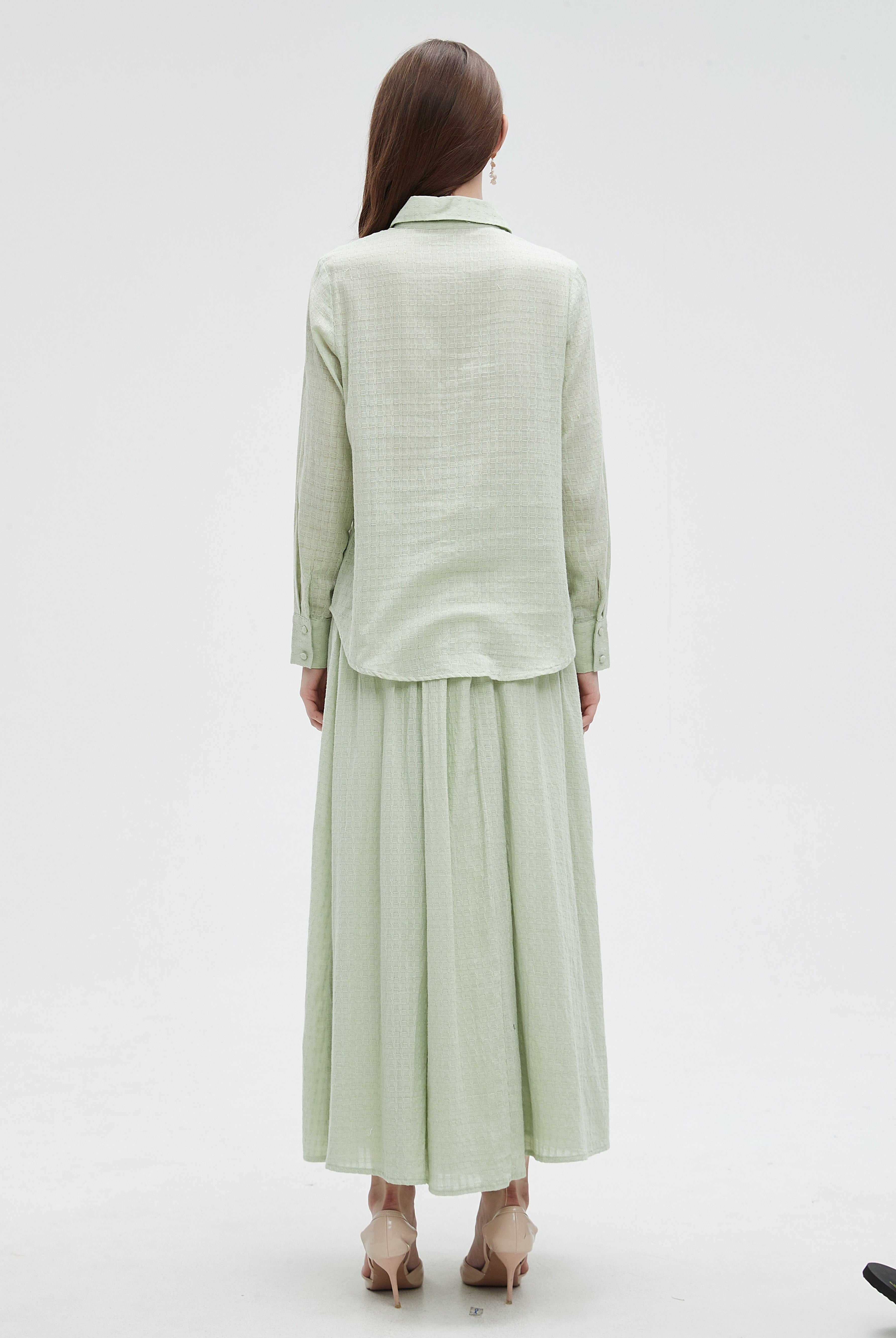 ميكا تنورة ميدي مزينة بالخيوط مكشكشة نسائي