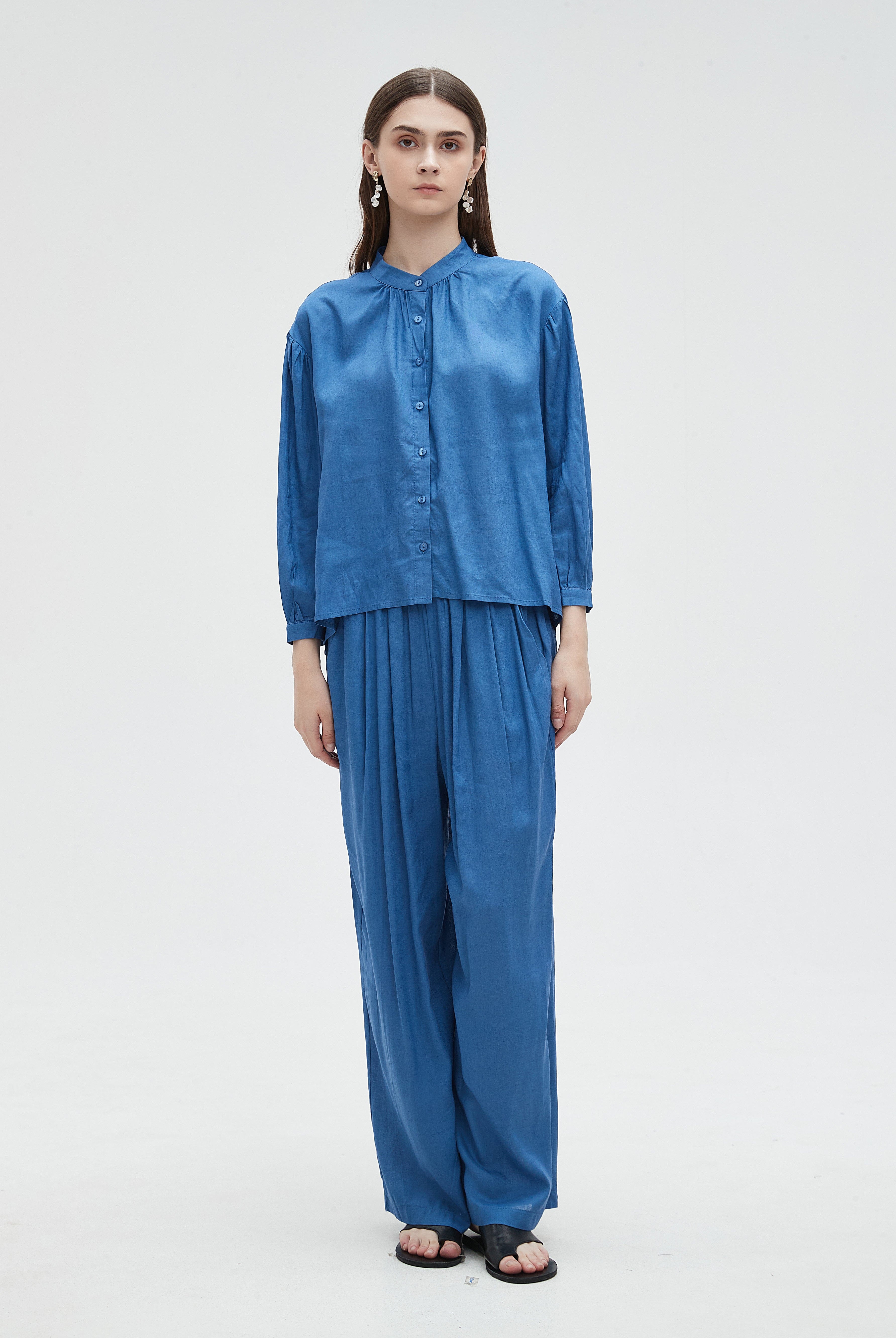 ميكا بلوزة نسائية سادة بأكمام طويلة