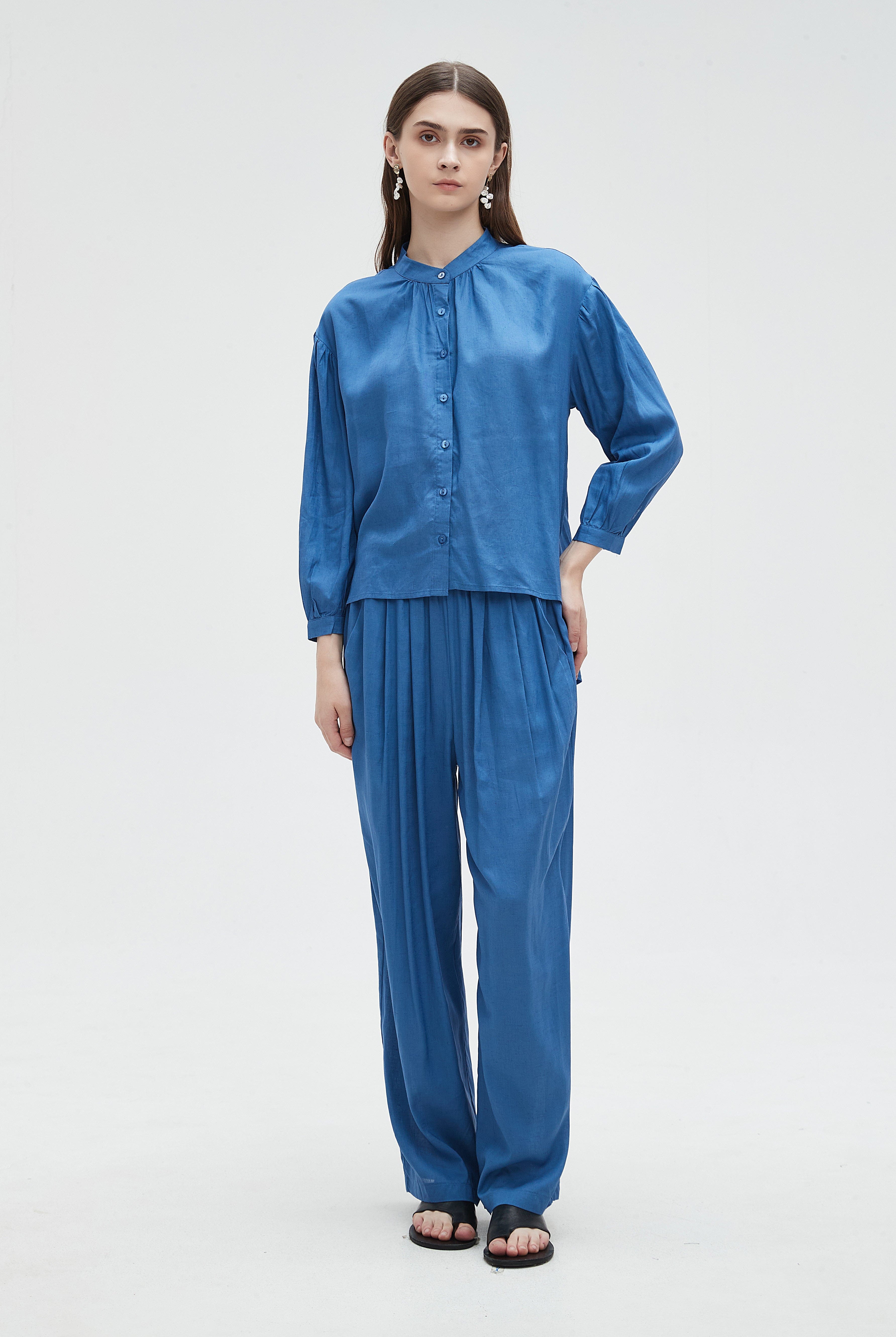 ميكا بلوزة نسائية سادة بأكمام طويلة