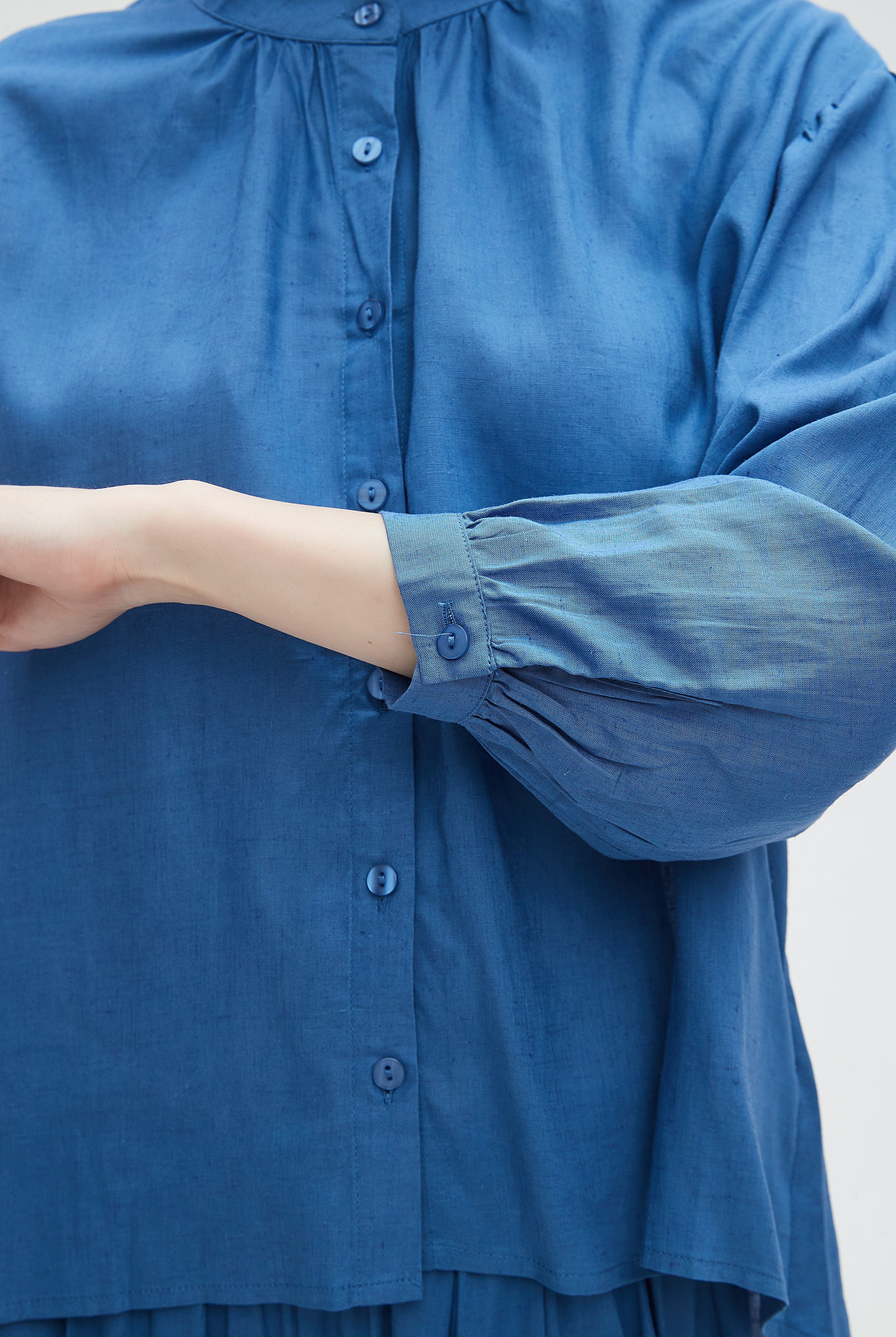 ميكا بلوزة نسائية سادة بأكمام طويلة