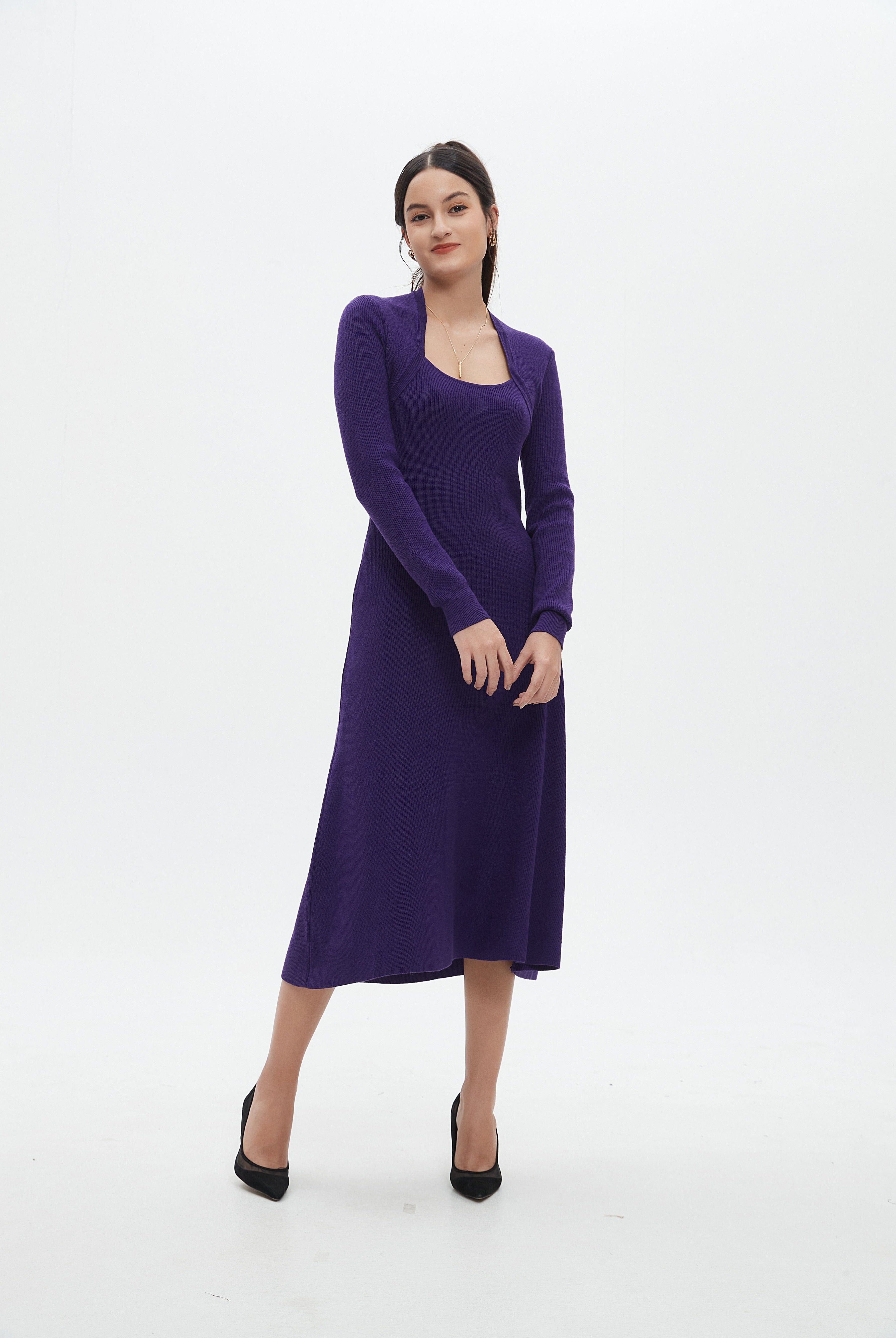 نتشي فستان مضلع ميدي كم طويل مخصر نسائي