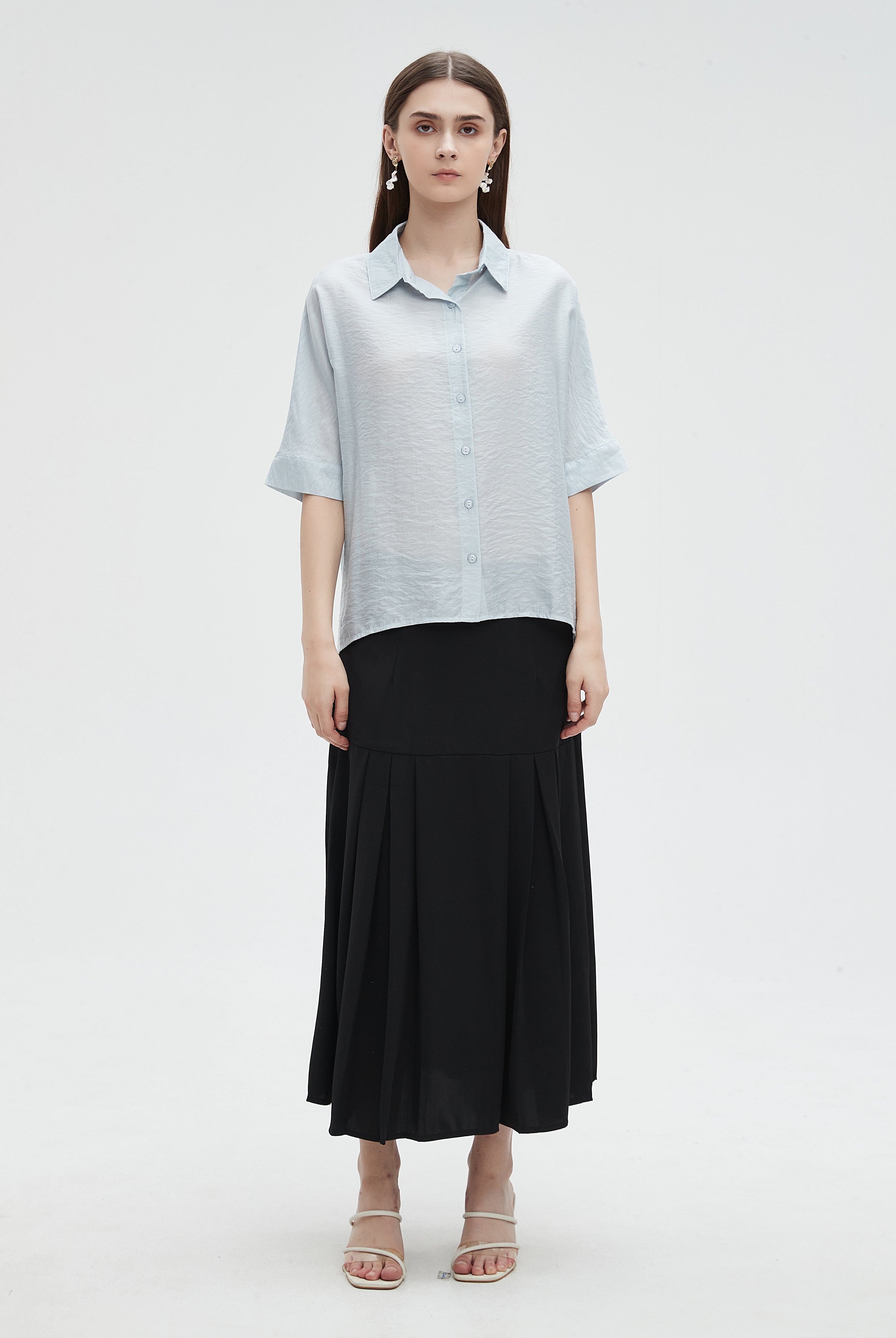 ميكا بلوزة نسائية 3/4 كم بياقه