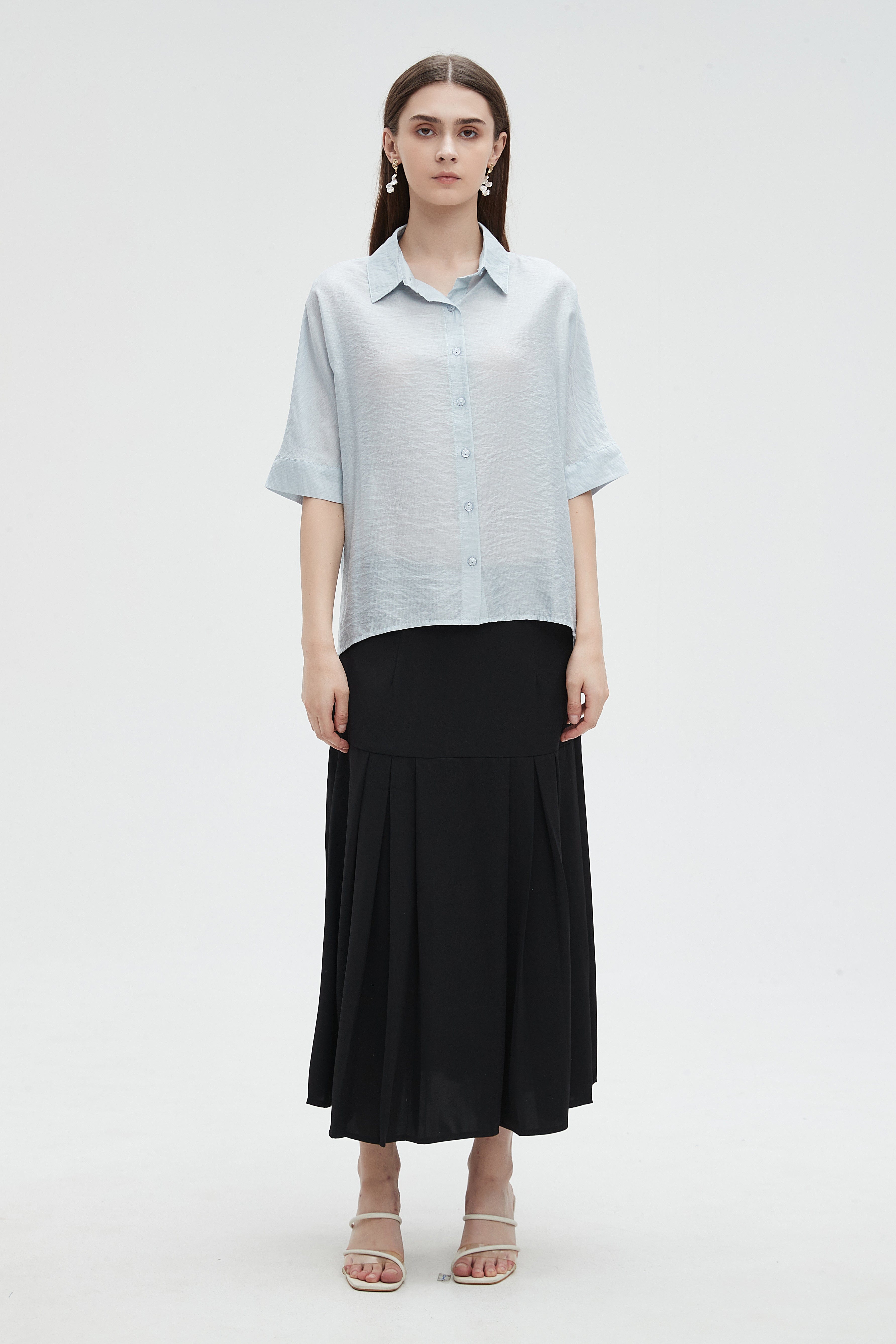 ميكا بلوزة نسائية 3/4 كم بياقه