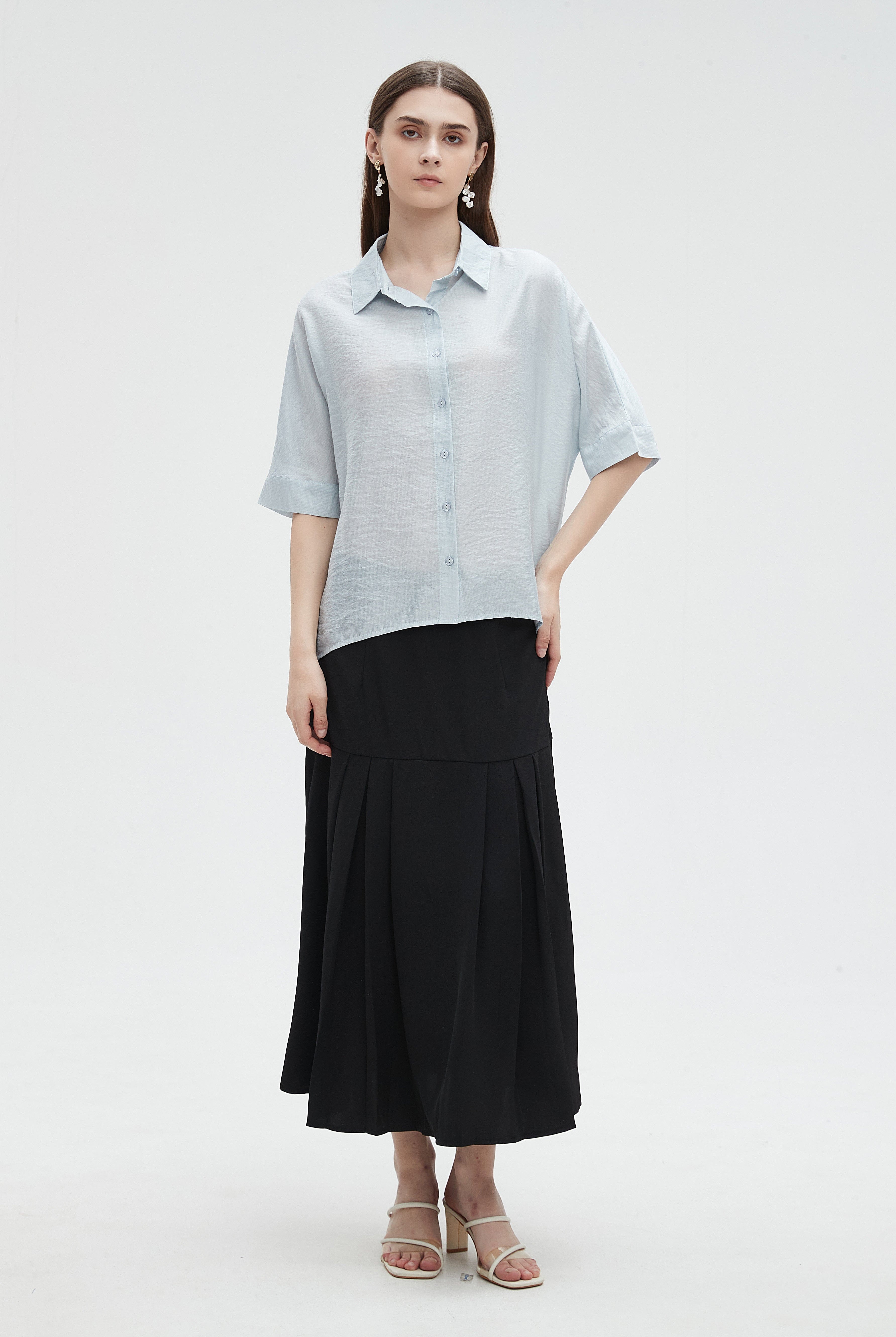 ميكا بلوزة نسائية 3/4 كم بياقه