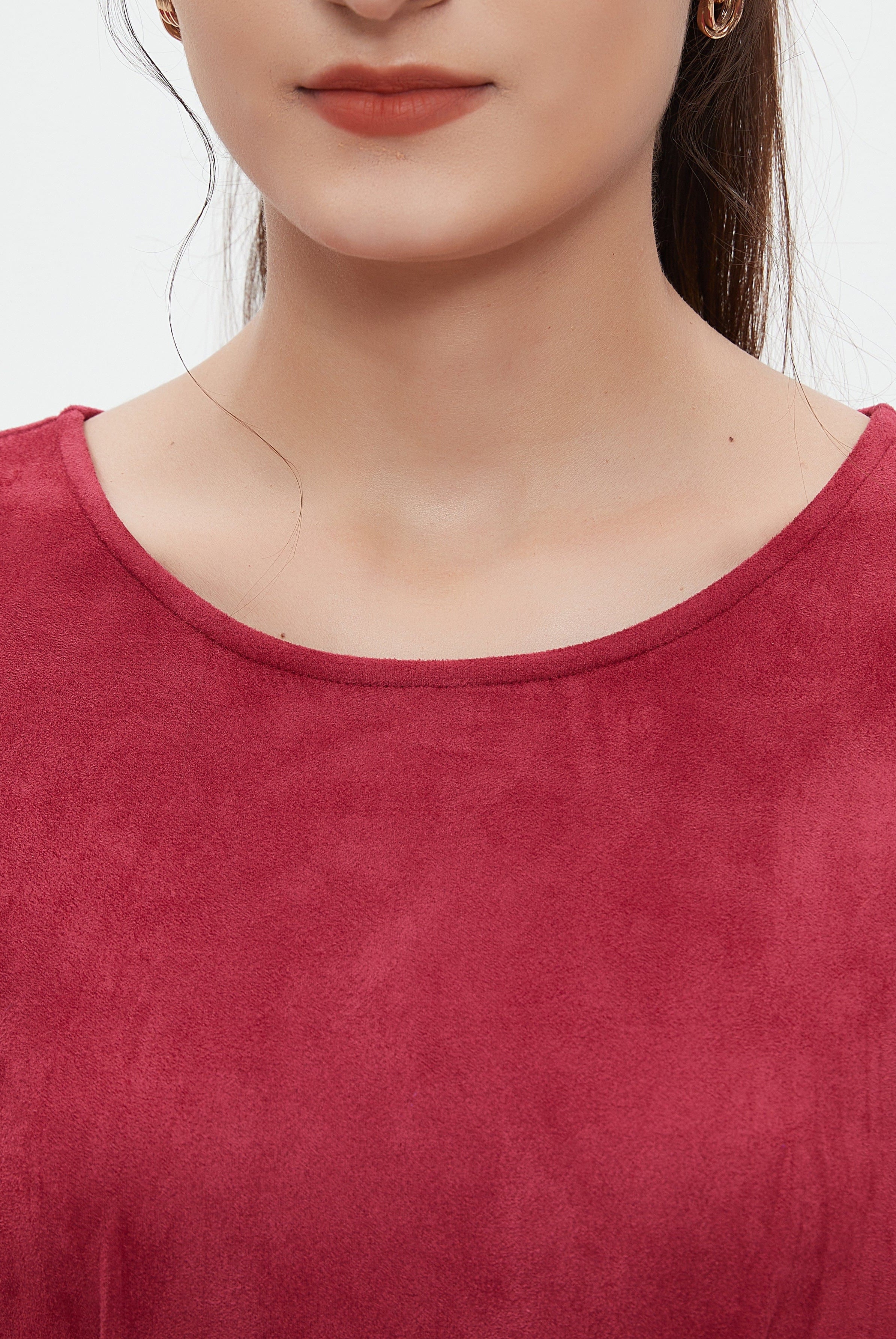 نتشي فستان نسائي ميدي 3/4 كم برباط على الخصر سادة