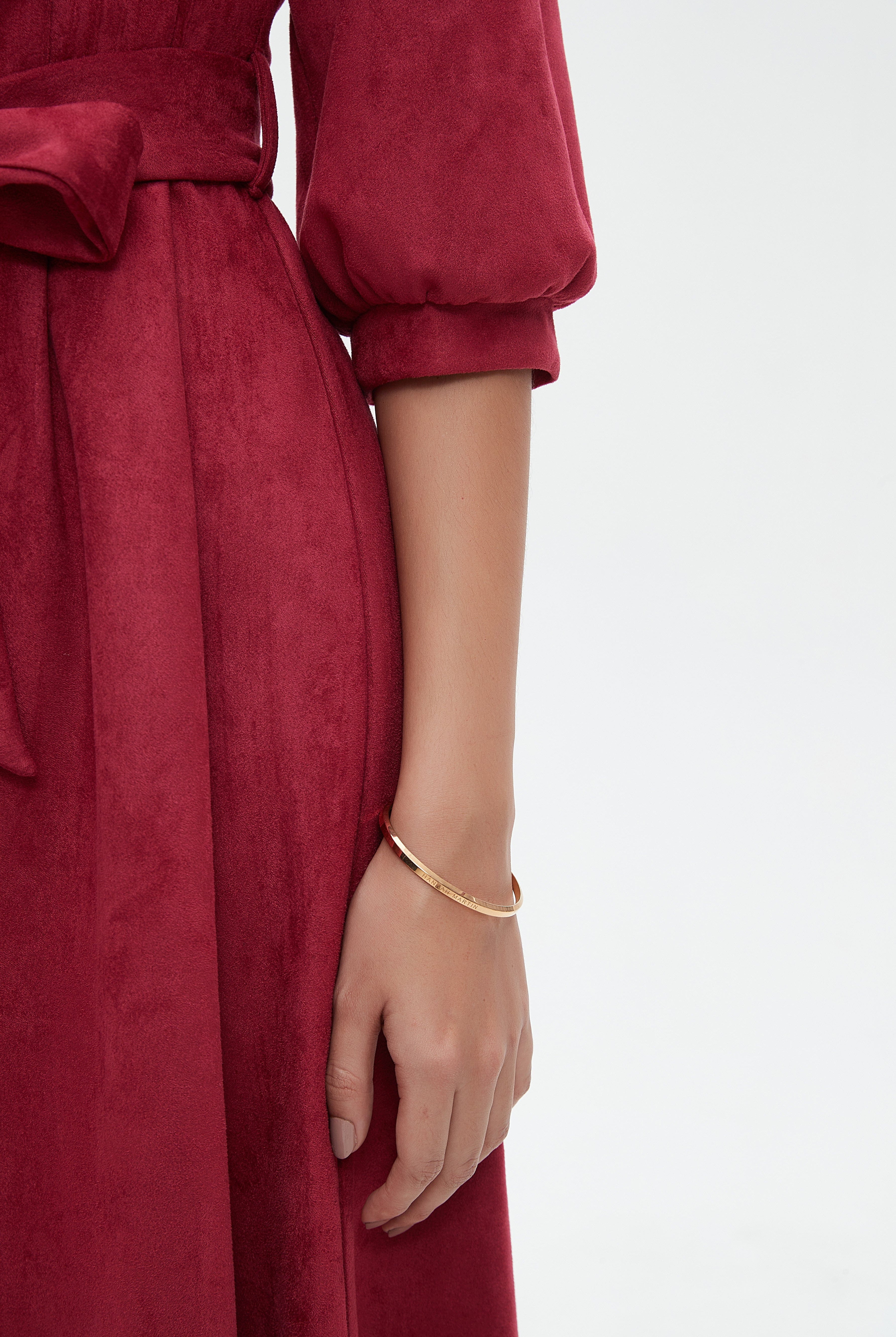 نتشي فستان نسائي ميدي 3/4 كم برباط على الخصر سادة