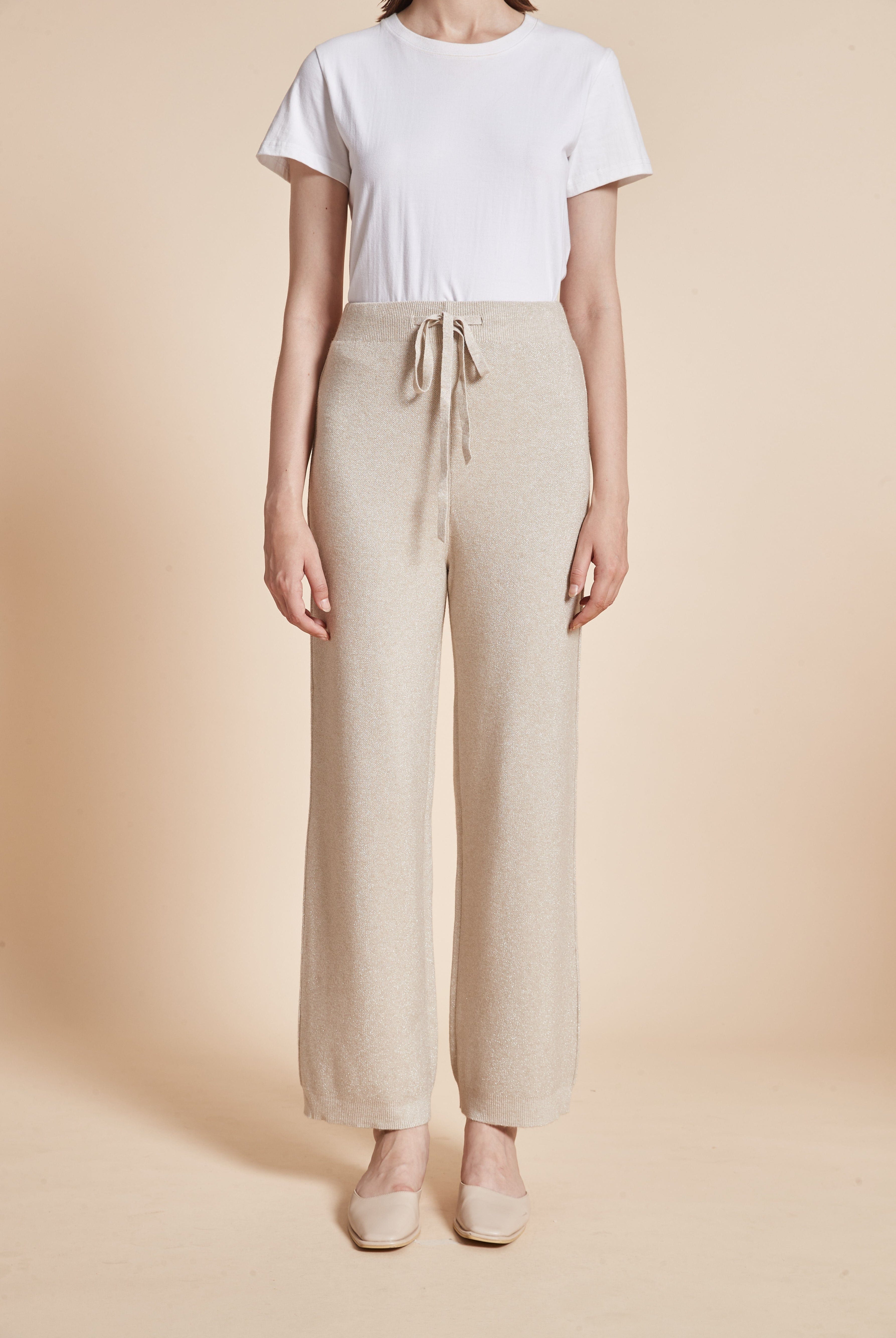 يولا بنطلون نسائي طويل سادة برباط عالخصر ورجل واسعة