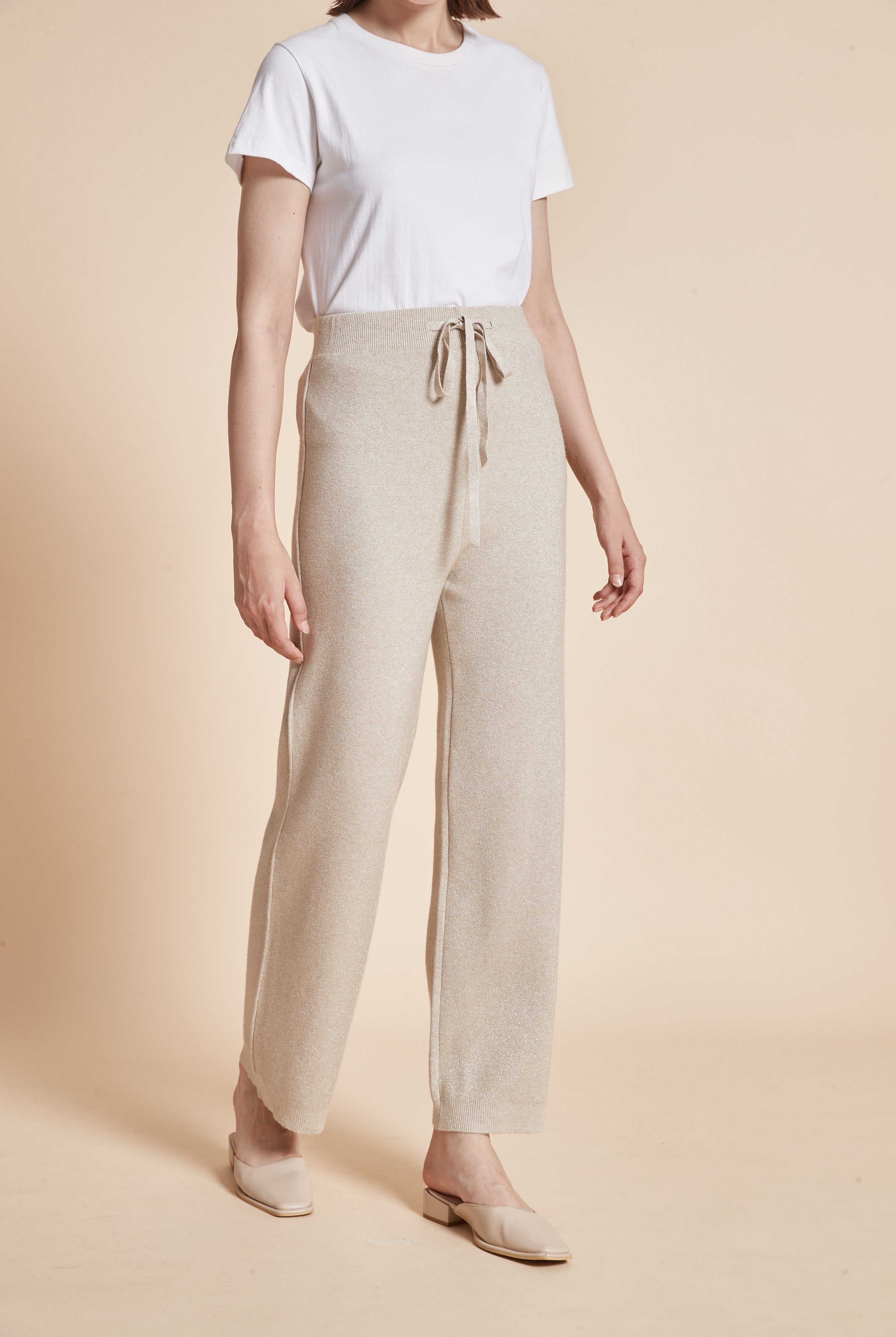 يولا بنطلون نسائي طويل سادة برباط عالخصر ورجل واسعة