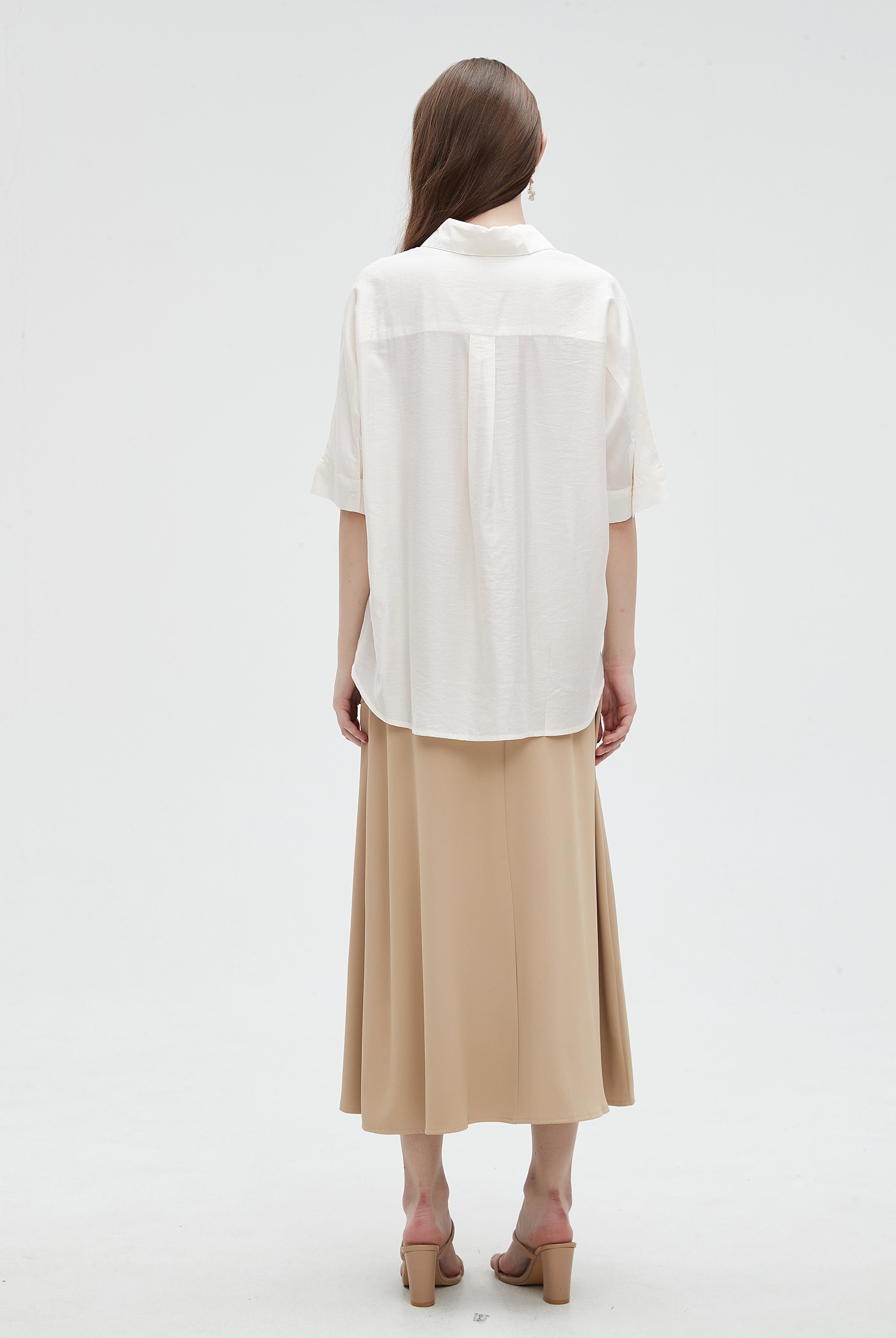 ميكا بلوزة نسائية 3/4 كم بياقه