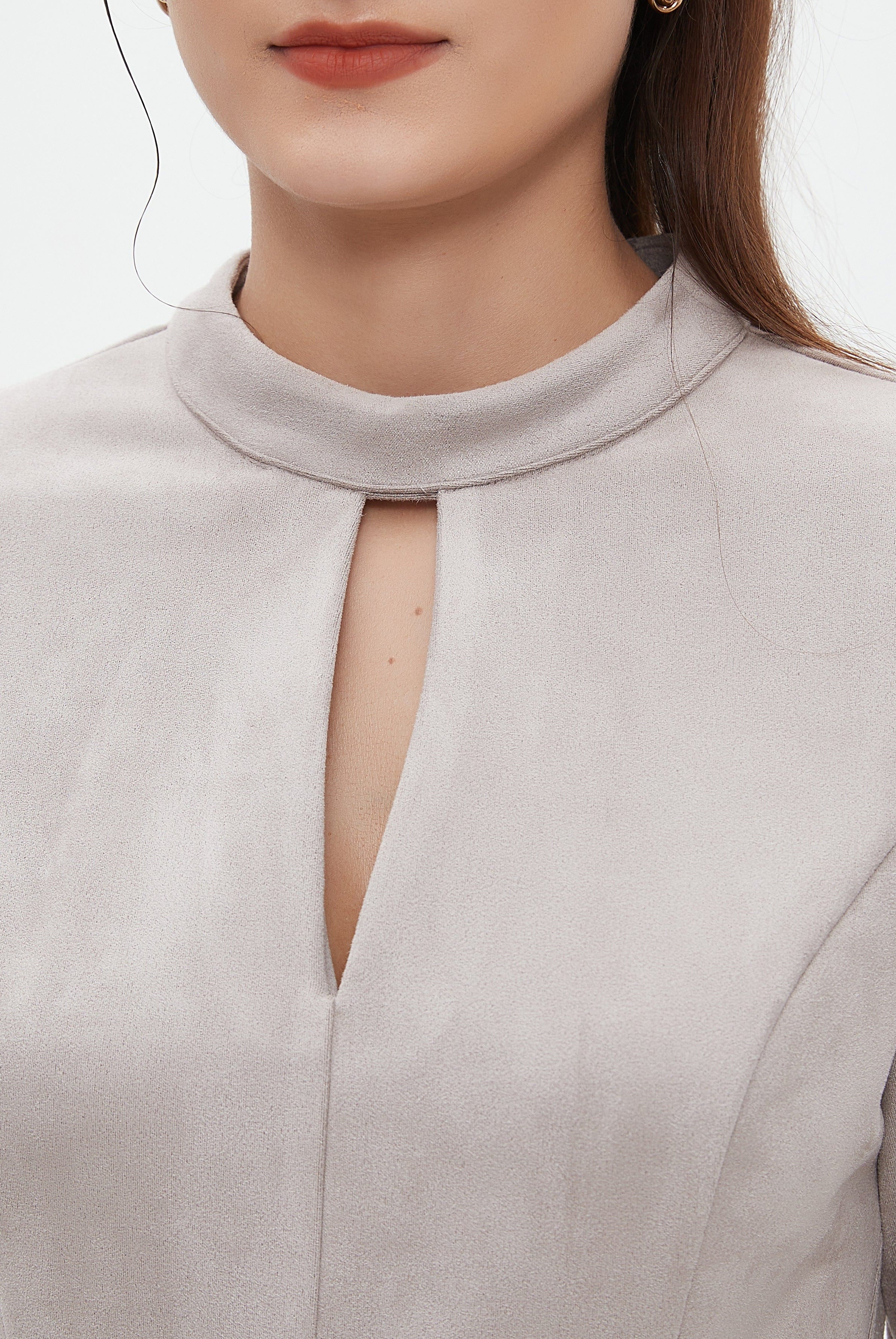 نتشي فستان ميدي بأكمام طويلة مفتوح من الأمام بحزام خصر