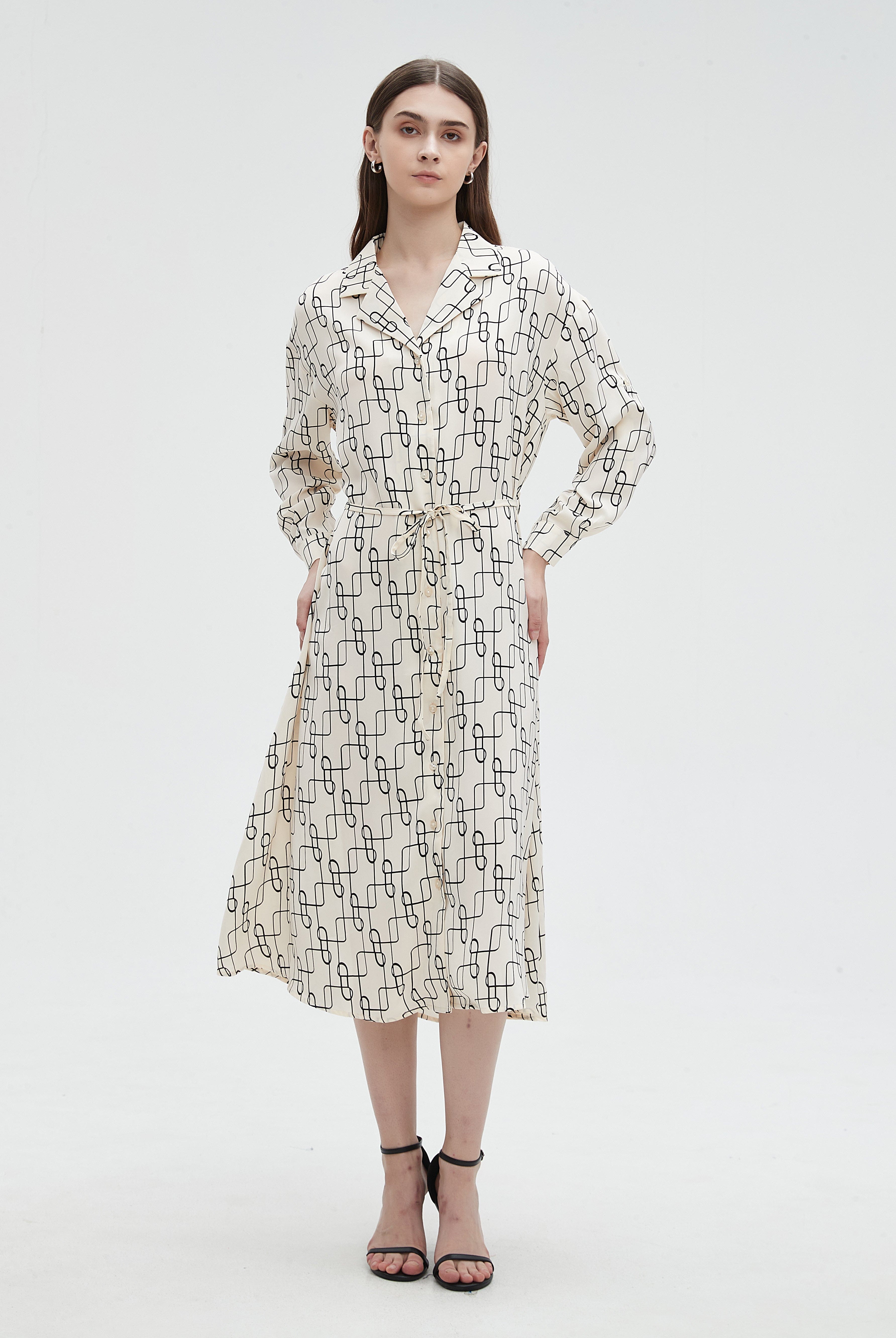 ميكا بلوزة نسائية بكم طويل وياقة طويلة