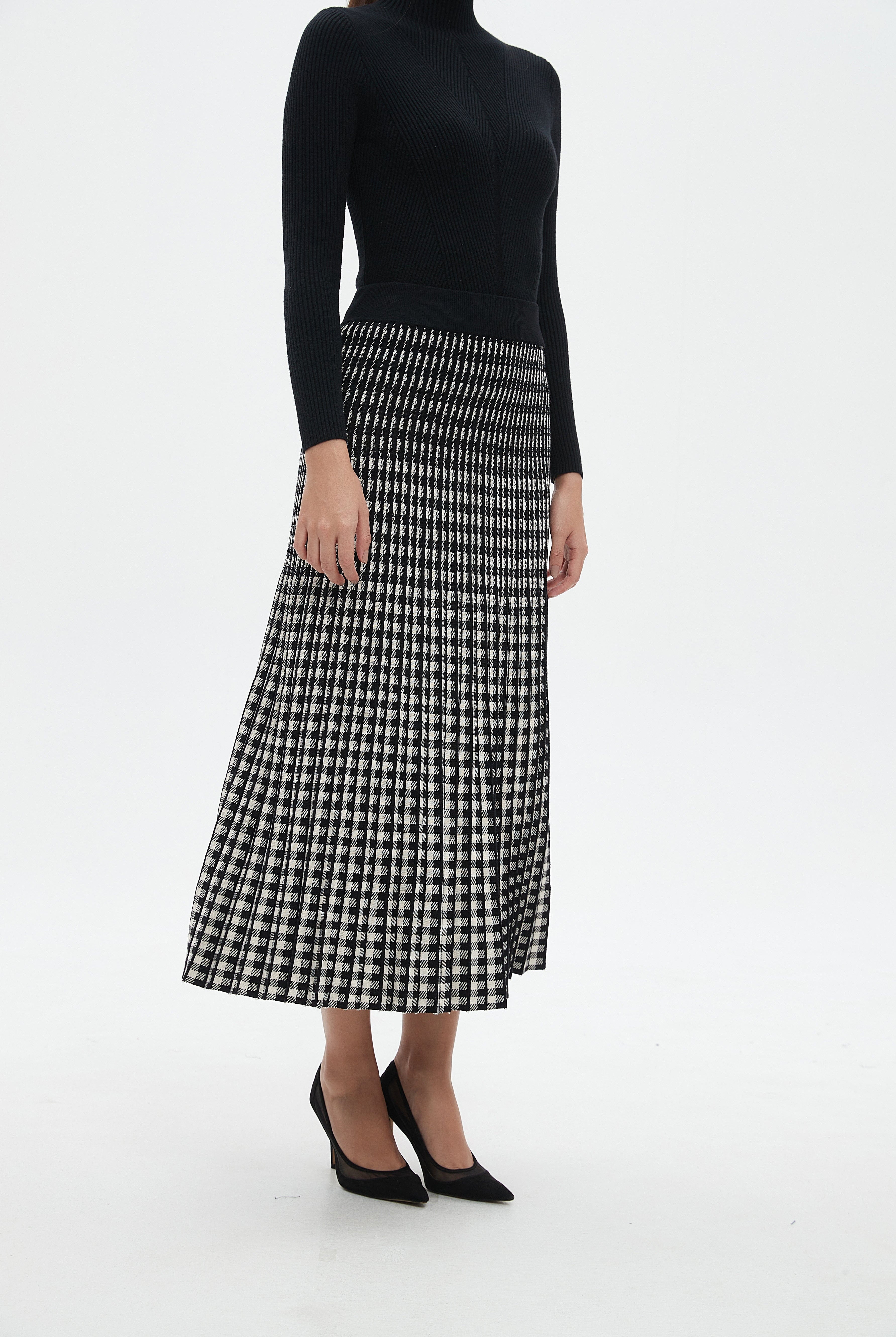 نتشي تنورة ميدي هاي ويست مطبوعة