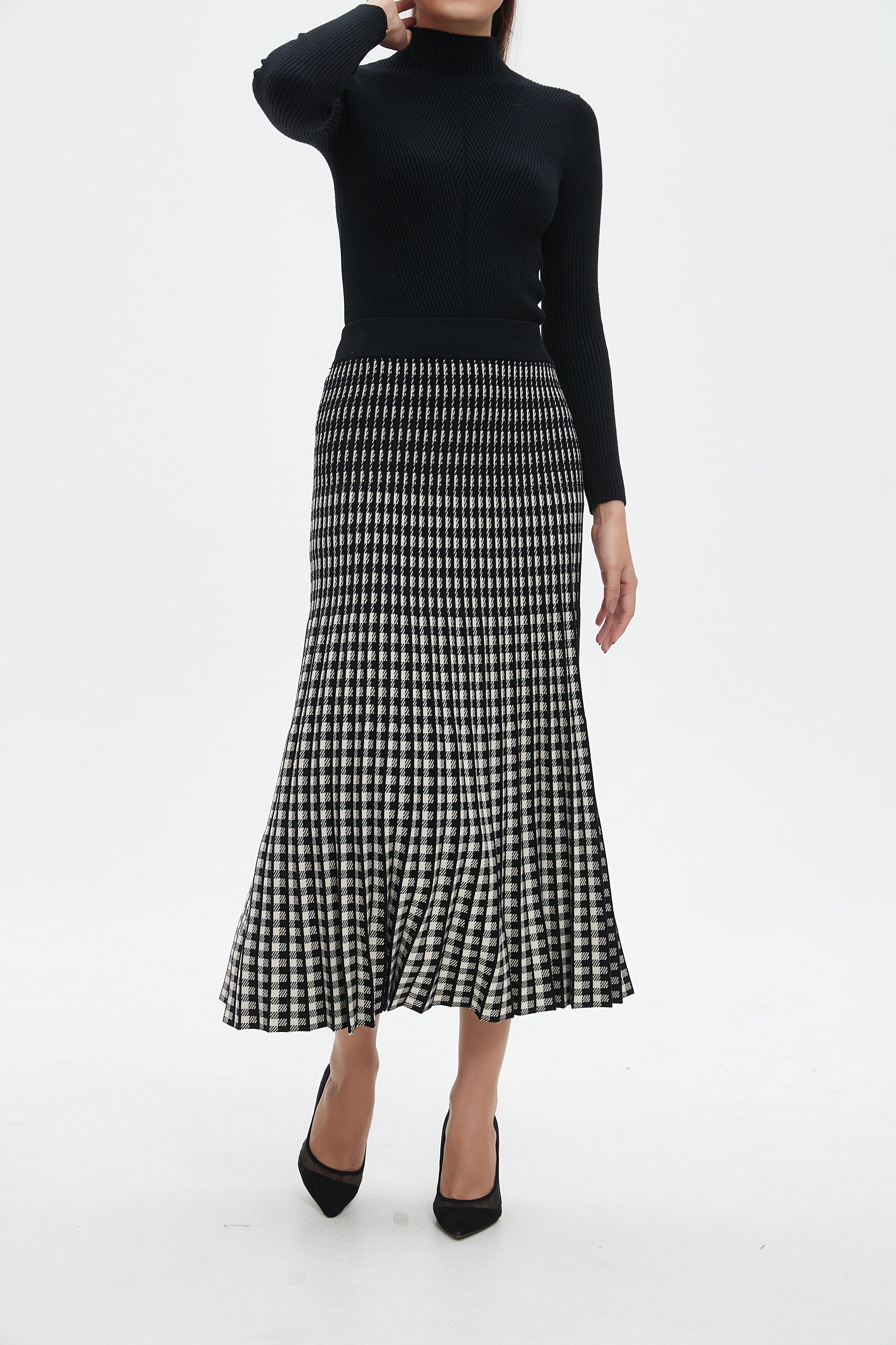 نتشي تنورة ميدي هاي ويست مطبوعة