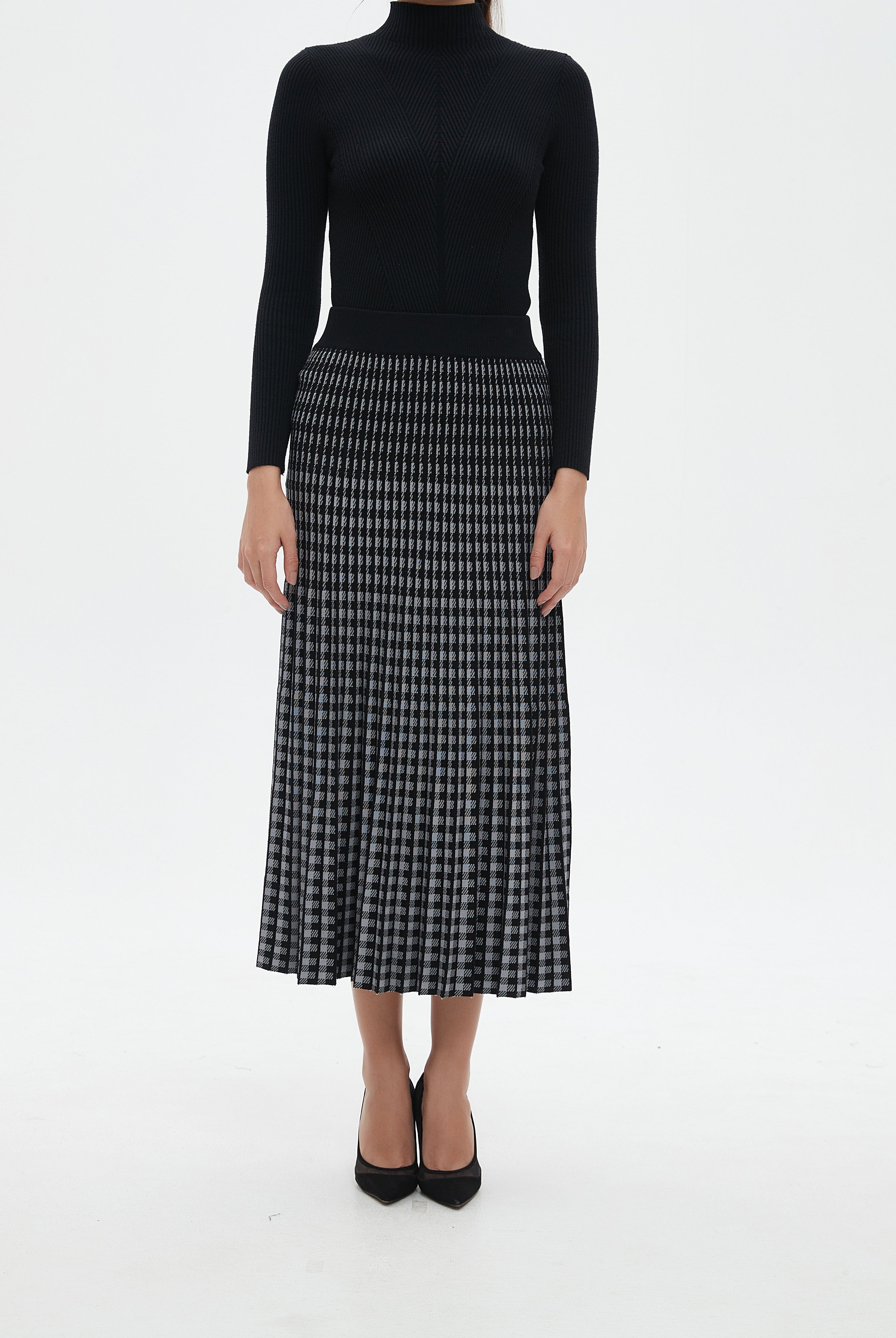 نتشي تنورة ميدي هاي ويست مطبوعة