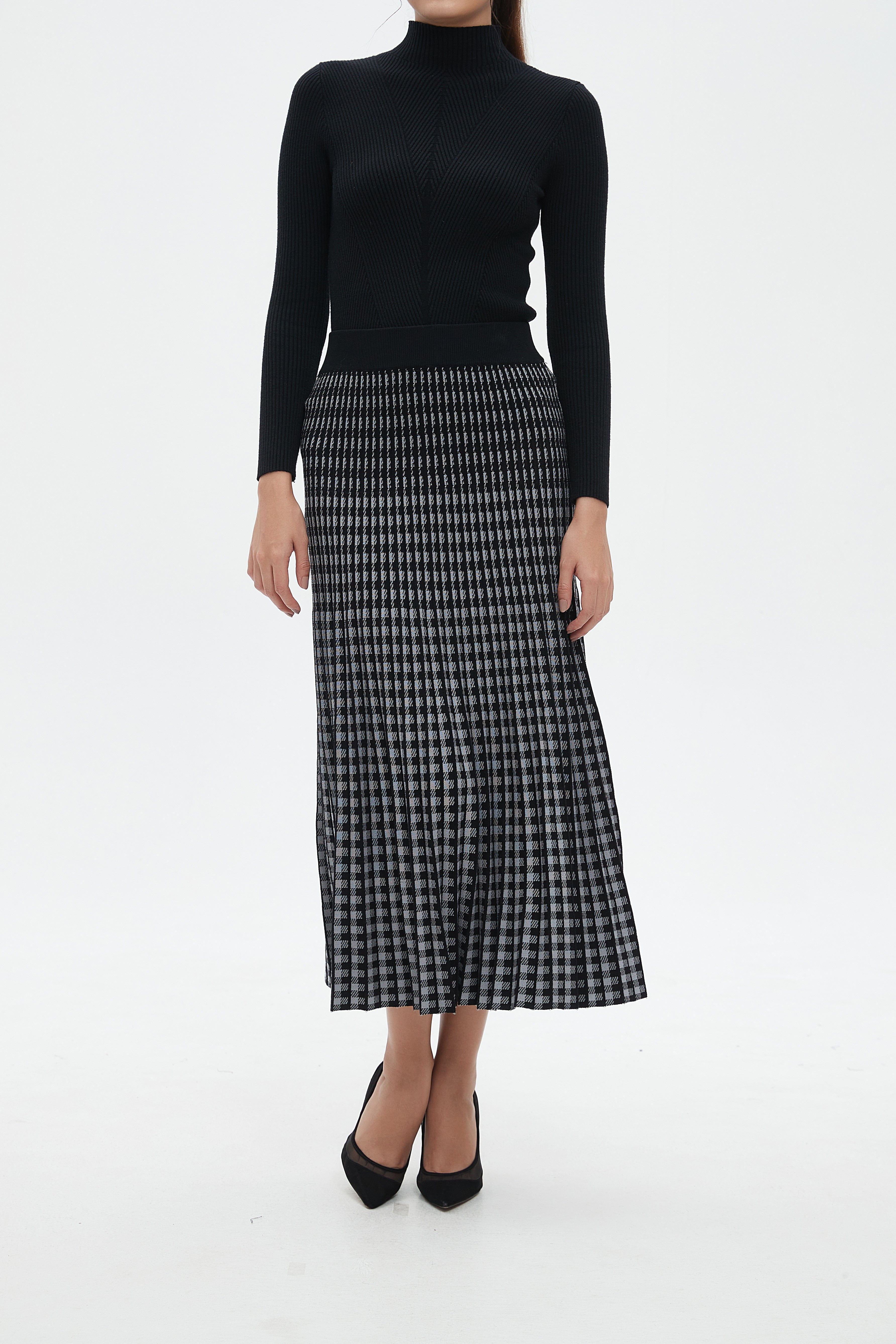 نتشي تنورة ميدي هاي ويست مطبوعة