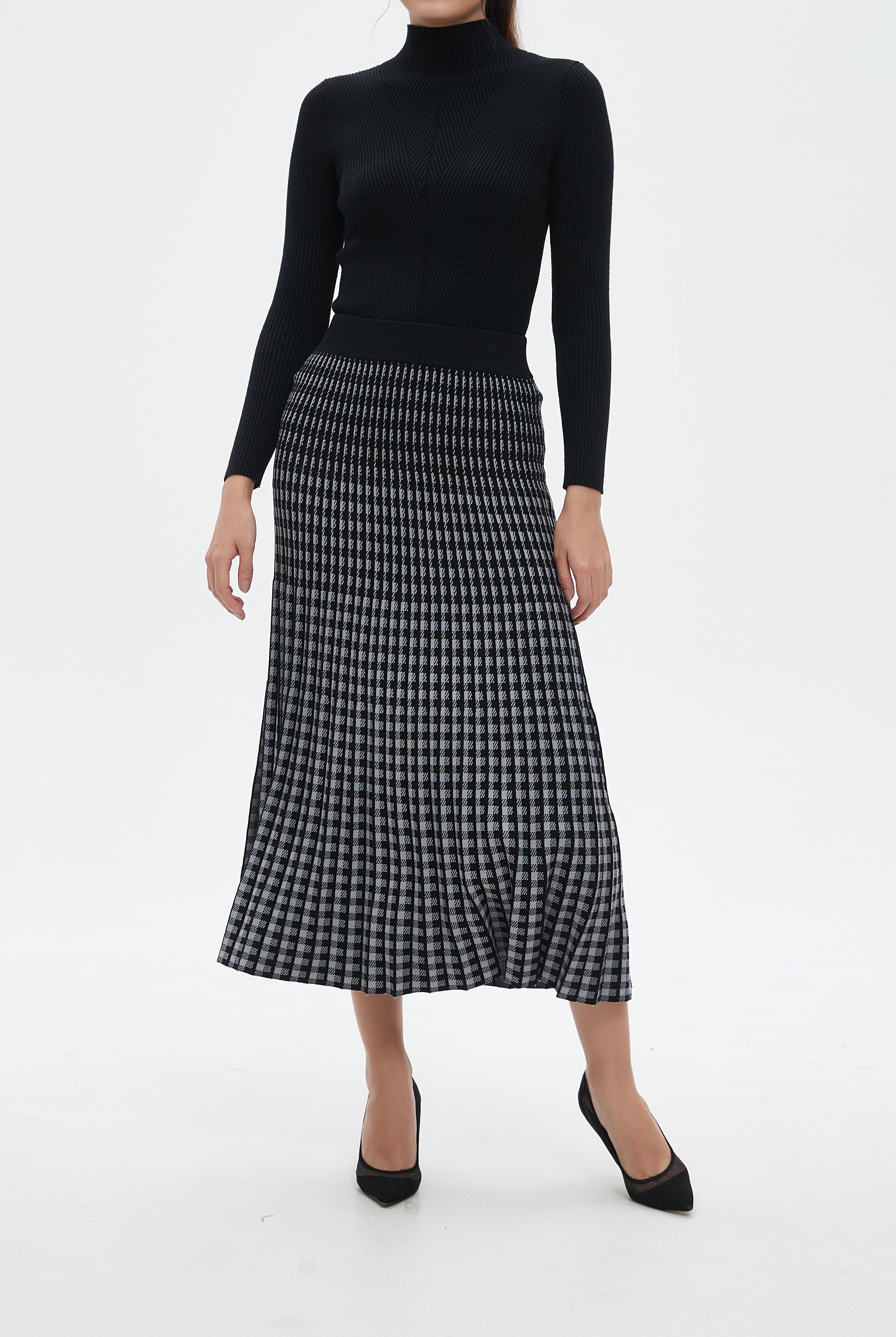 نتشي تنورة ميدي هاي ويست مطبوعة