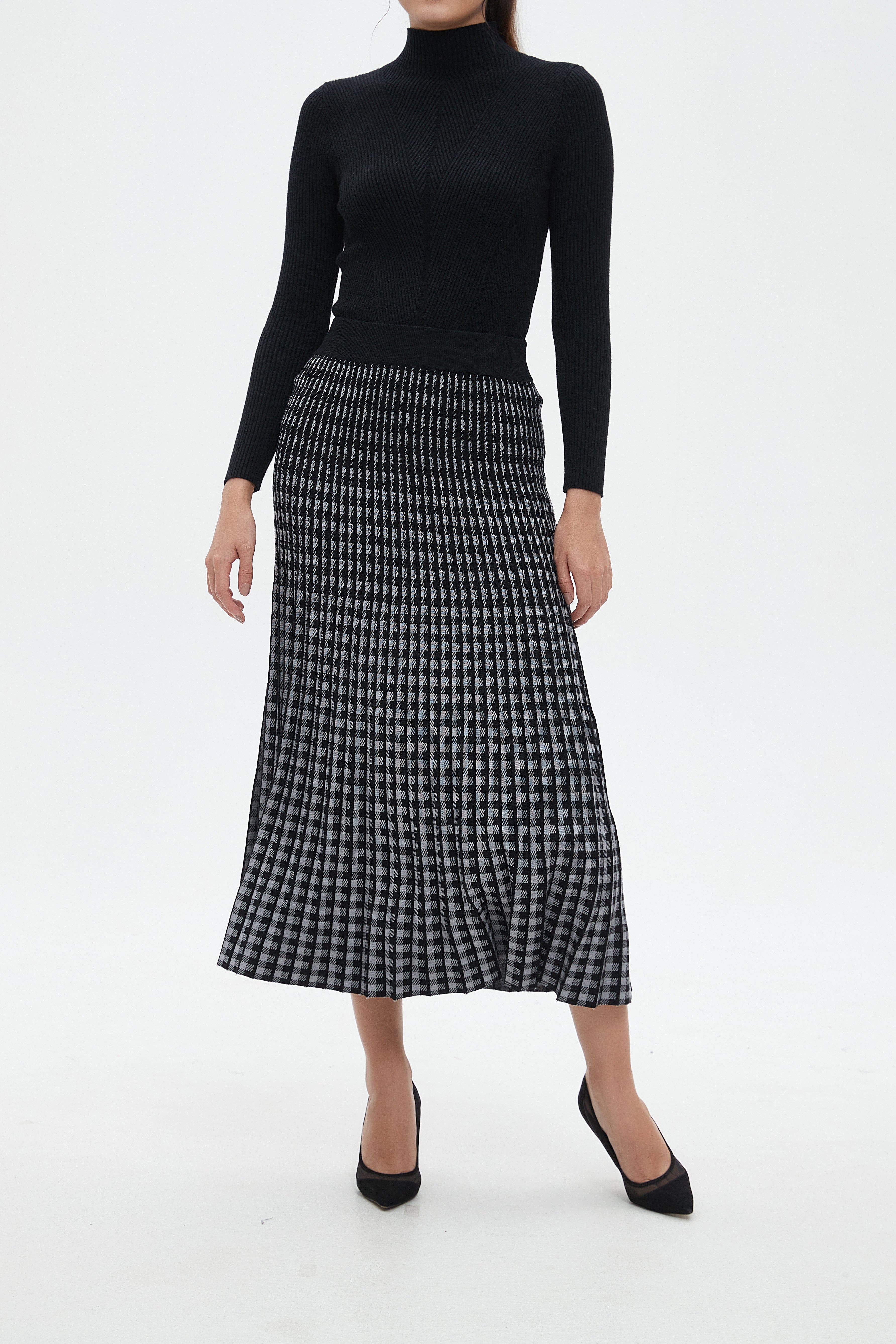 نتشي تنورة ميدي هاي ويست مطبوعة