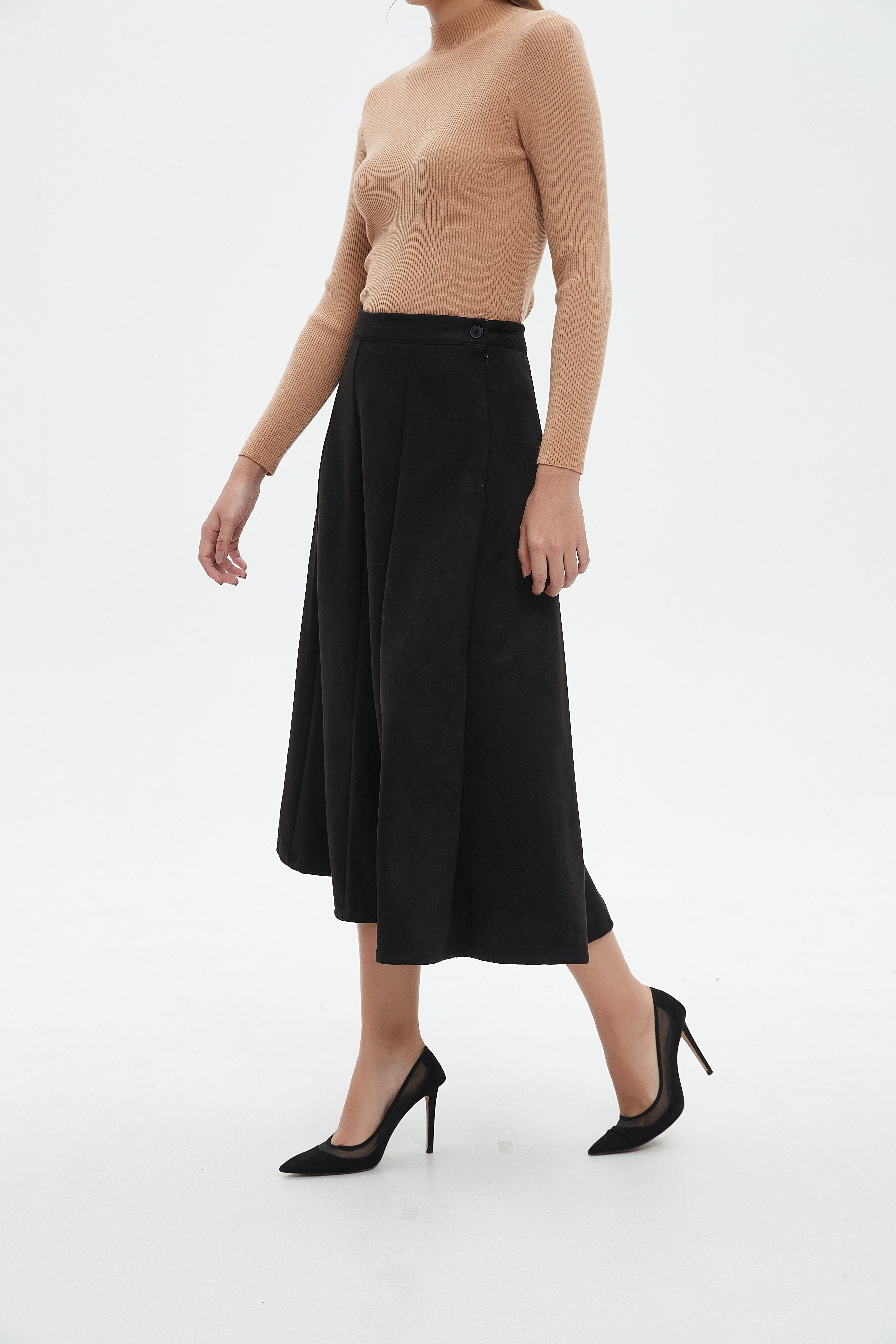 نتشي تنورة ميدي نسائية كلوش سادة