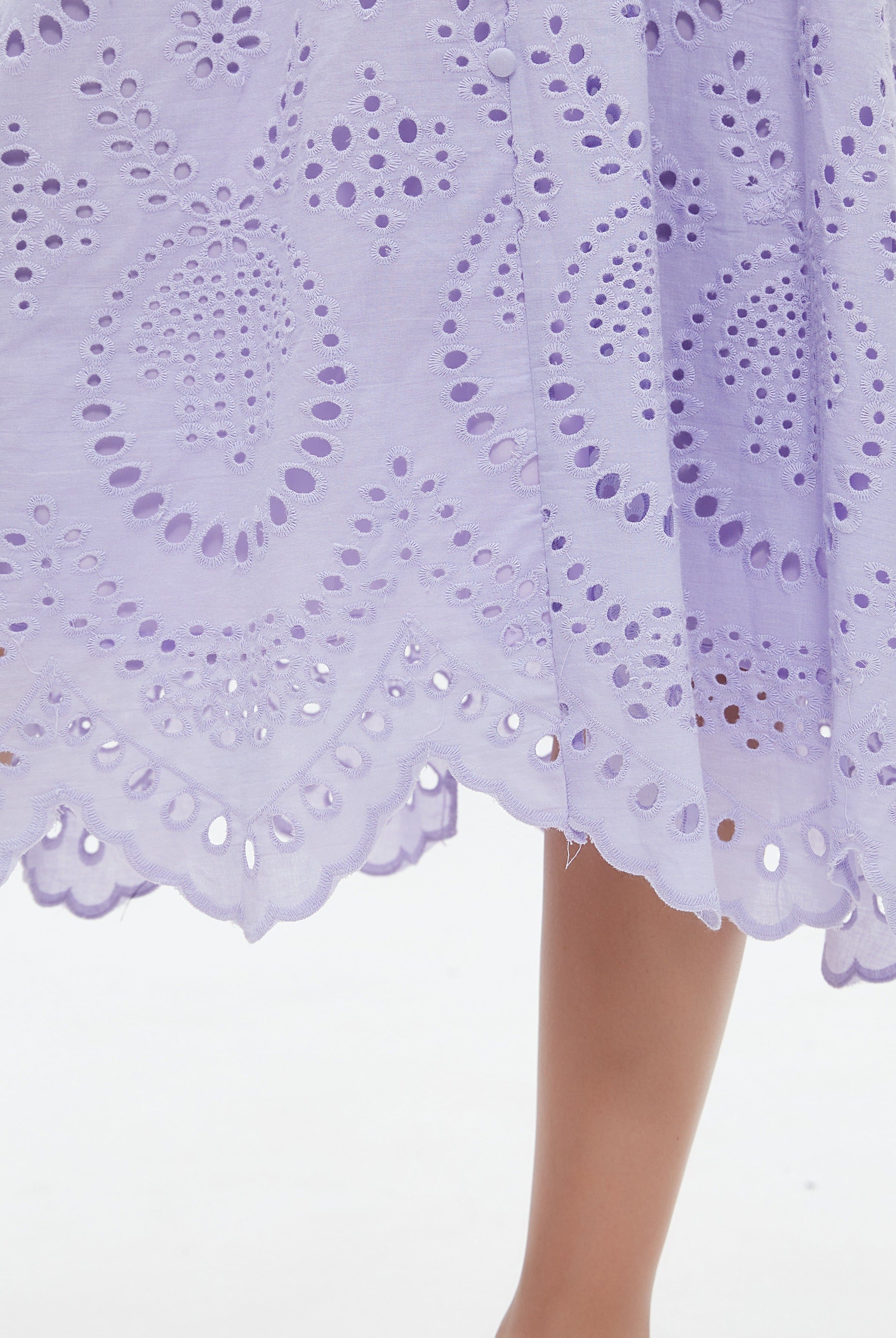 نتشي فستان نسائي ميدي بتطريز مخرم 3/4 كم