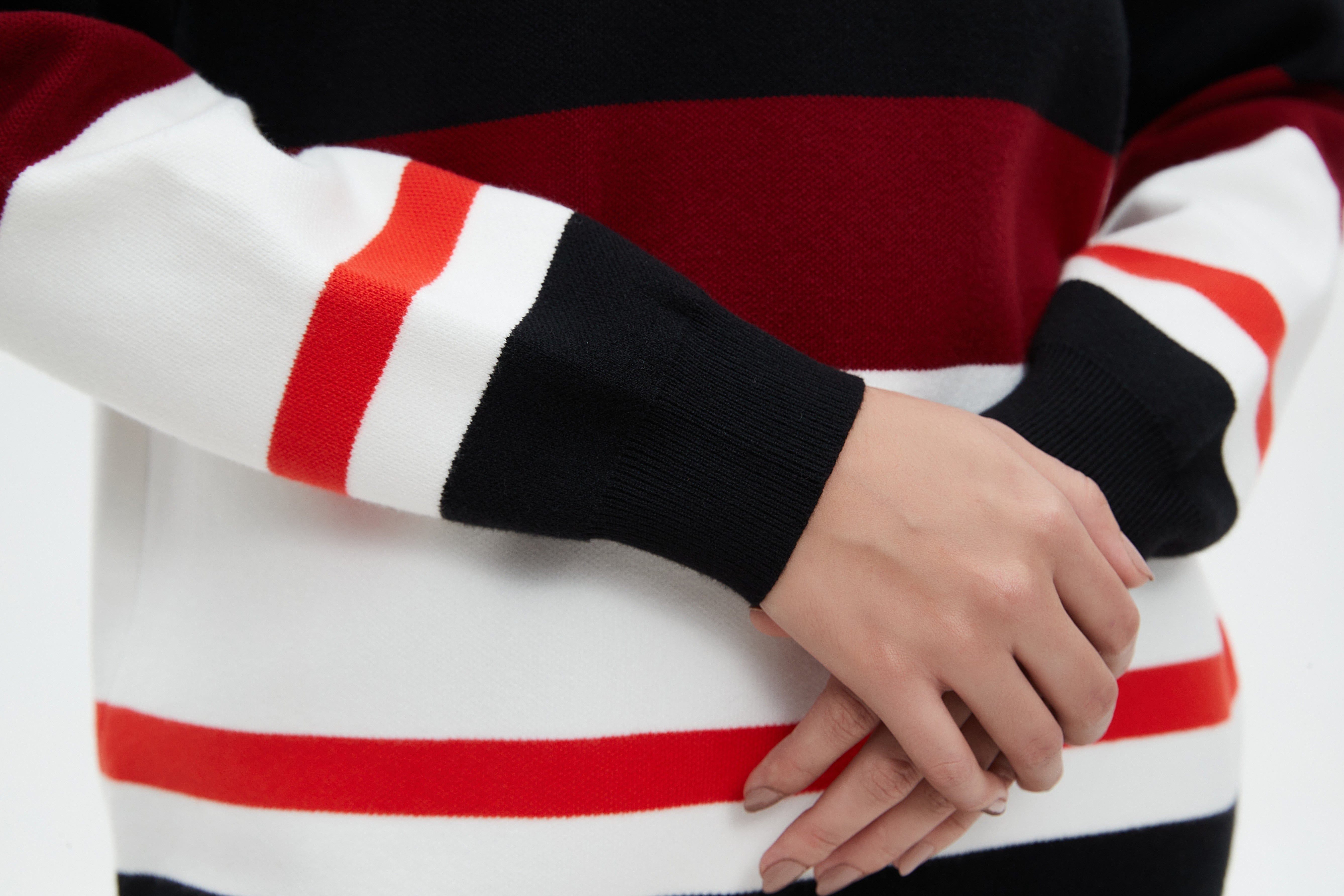 ميكا بلوزة نسائية شتوي ملونة بكم طويل وغطاء رأس