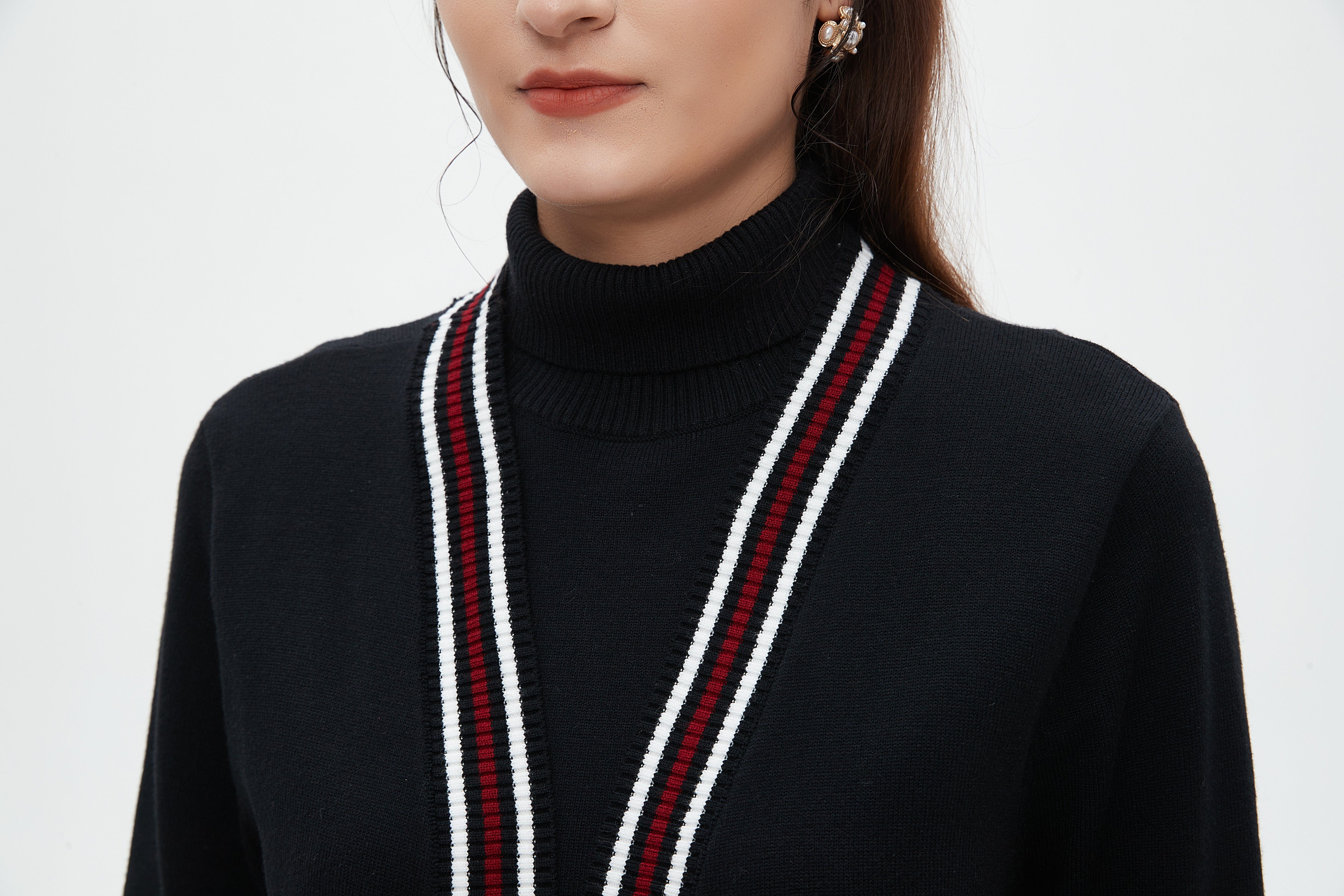 نتشي كارديجان نسائي طويل مخطط الوان