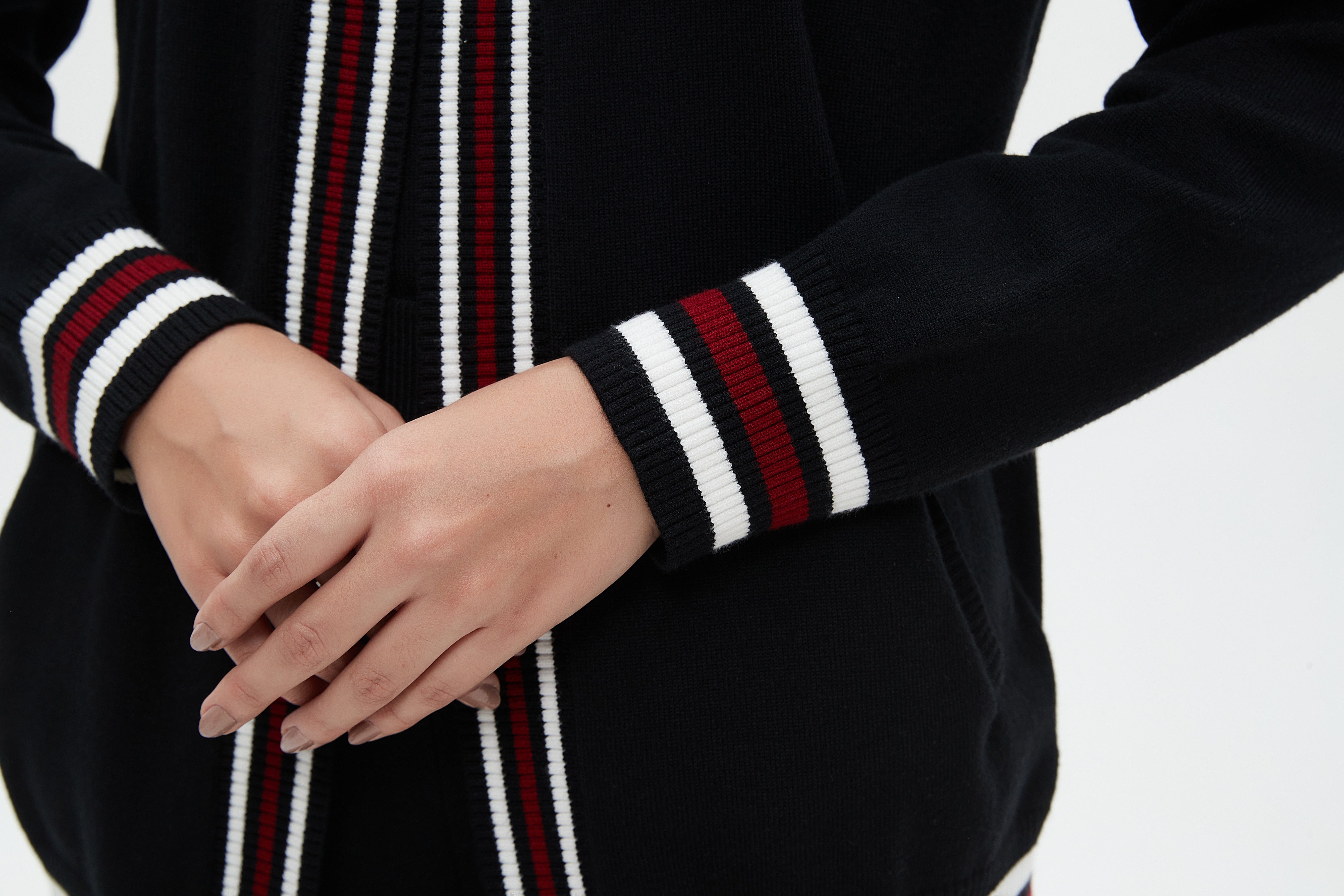 نتشي كارديجان نسائي طويل مخطط الوان