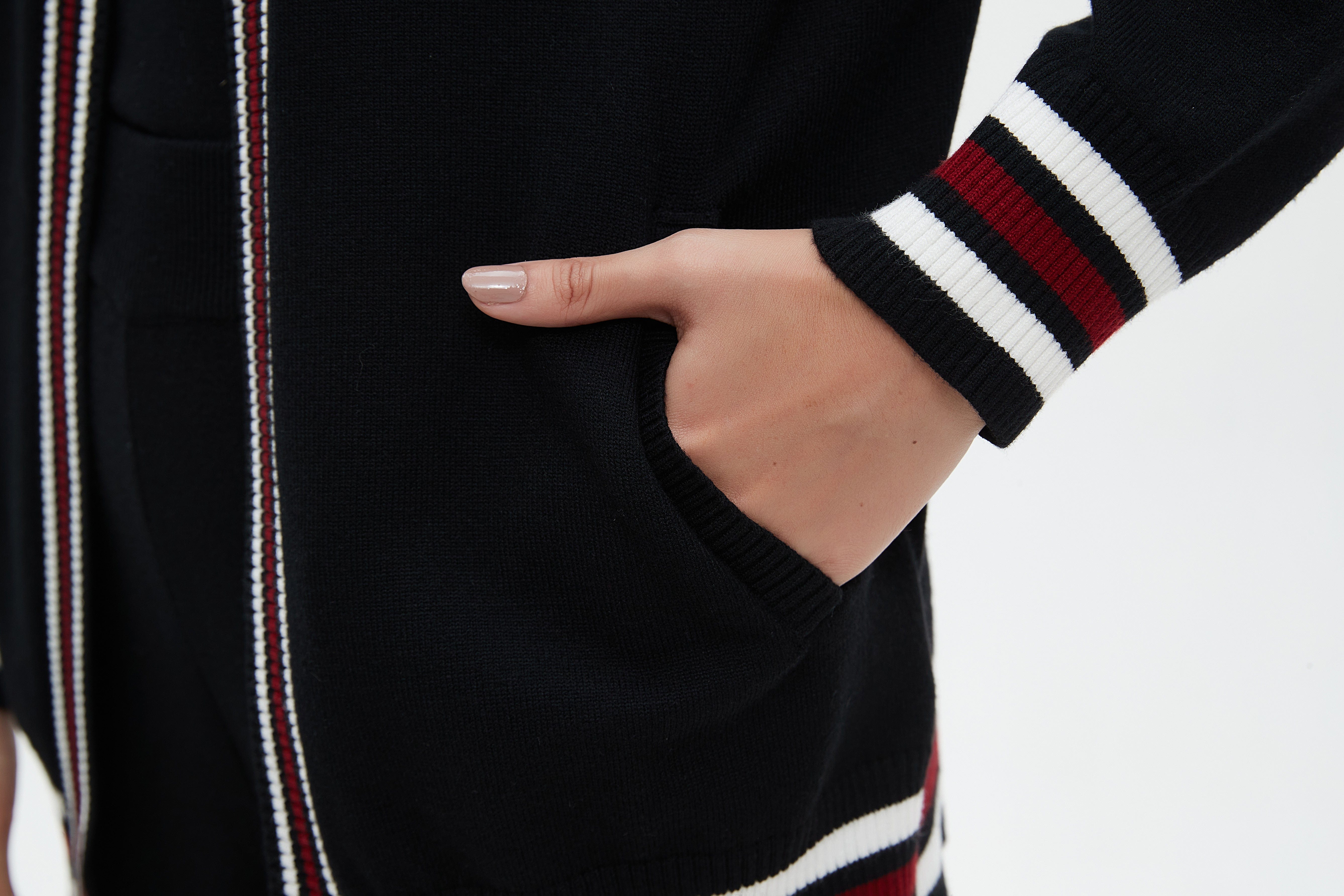 نتشي كارديجان نسائي طويل مخطط الوان