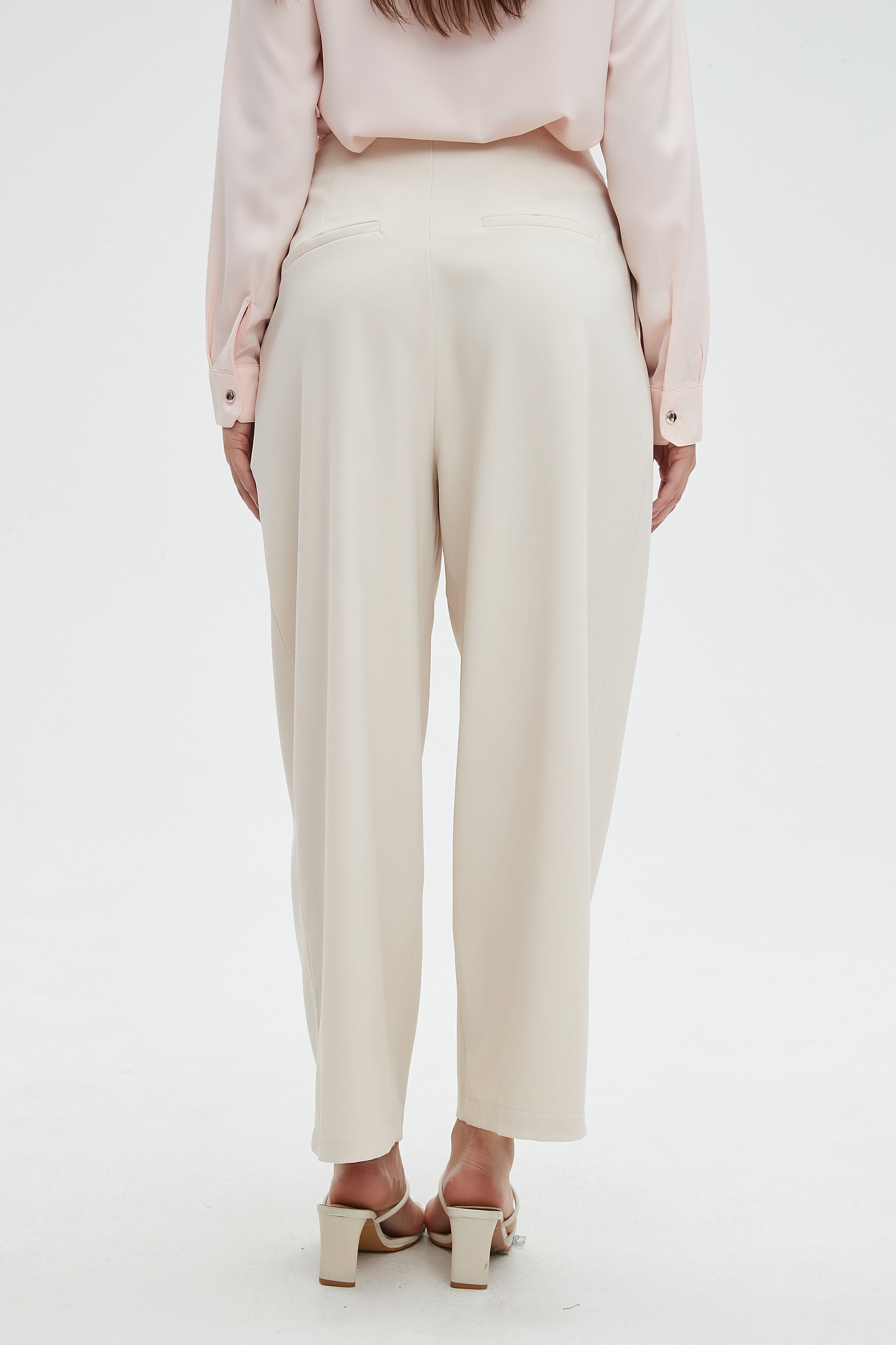 ميكا بنطلون نسائي برجل واسعة سادة رسمى