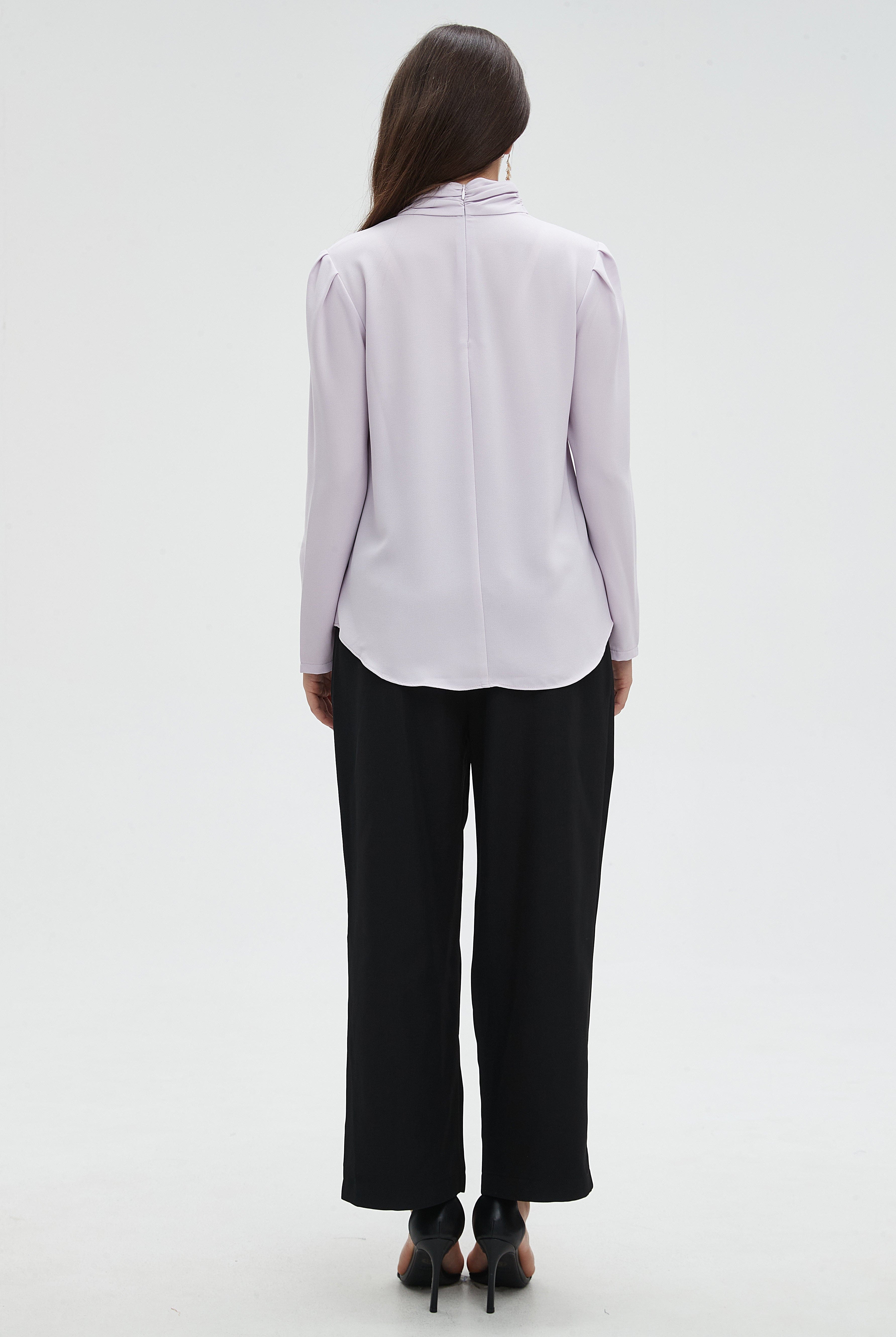 ميكا بلوزة نسائية سادة بأكمام طويلة