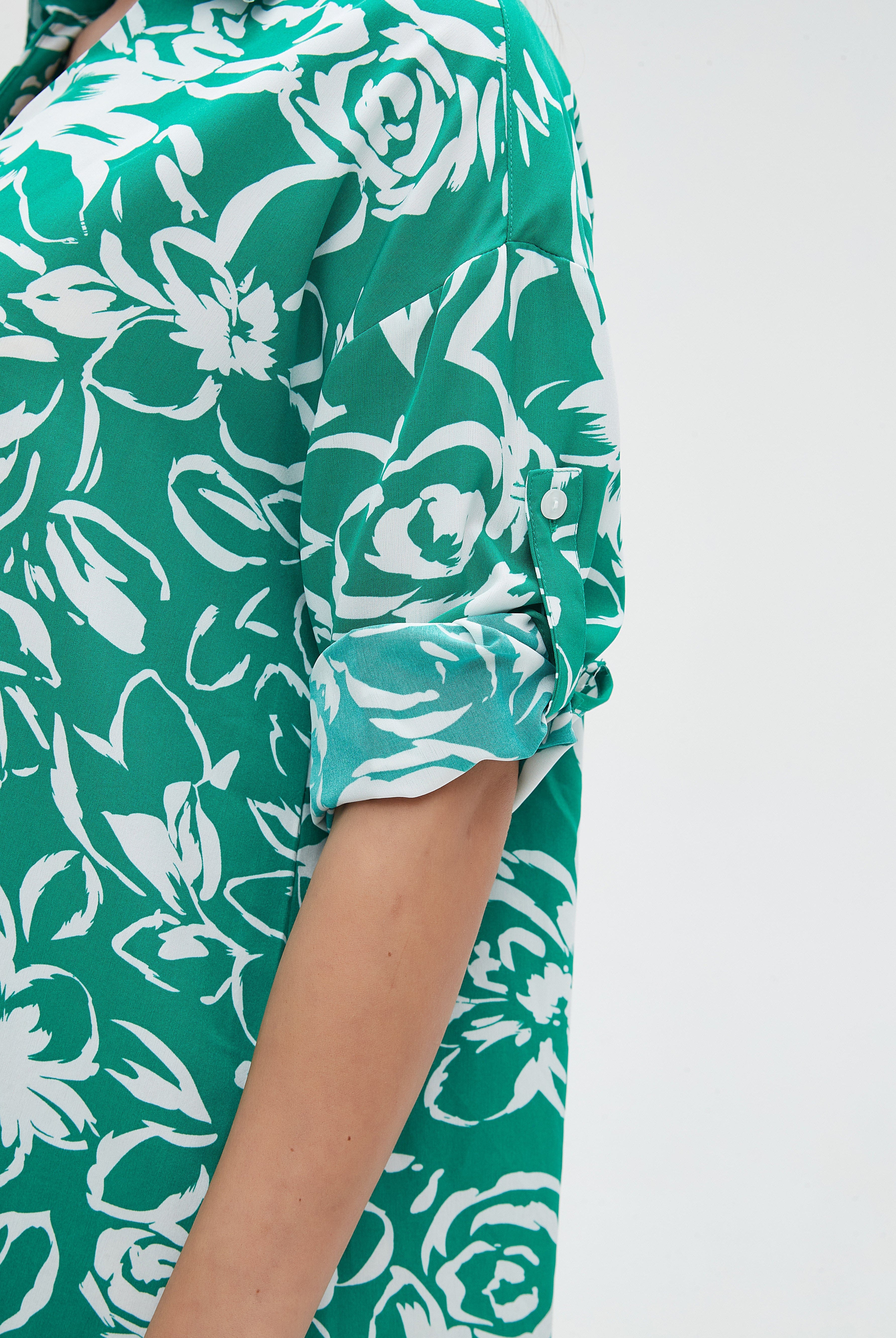 ميكا فستان ميدي منقوش 3/4 كم