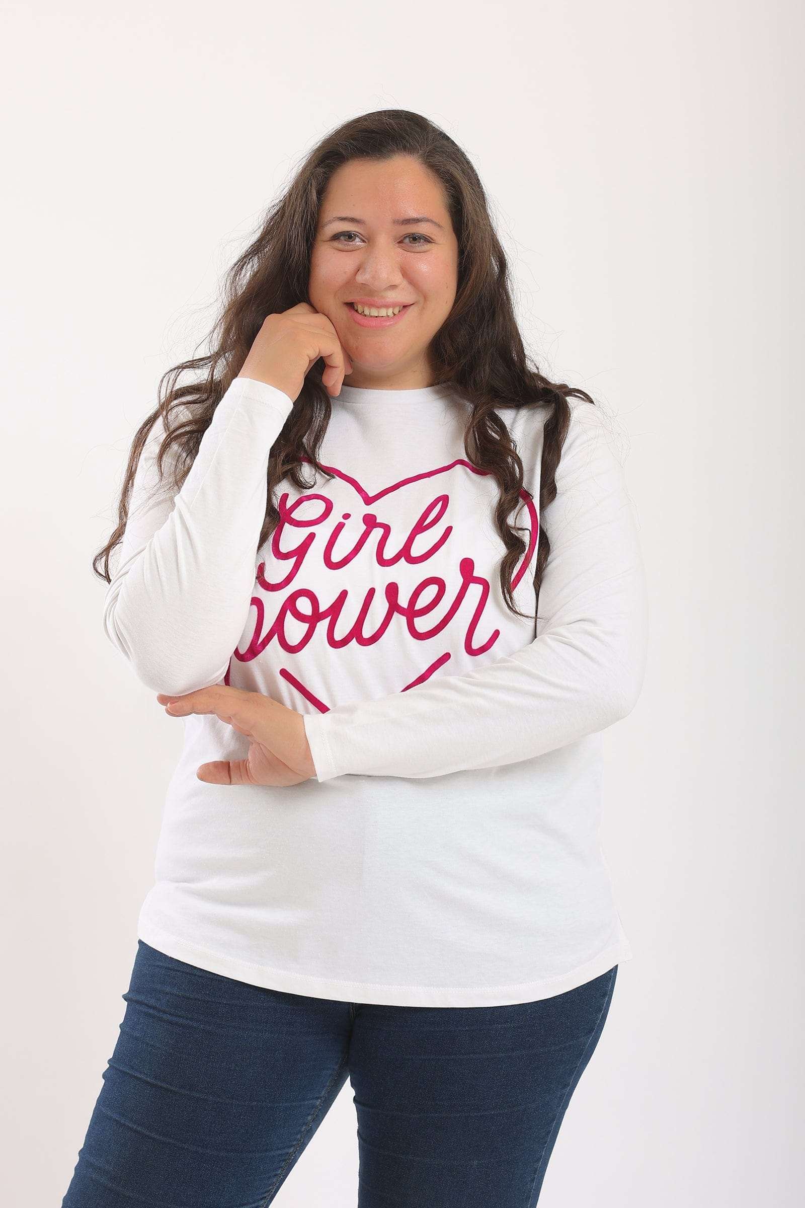 تيشرت قطن حريمى بأكمام طويلة مطبوع