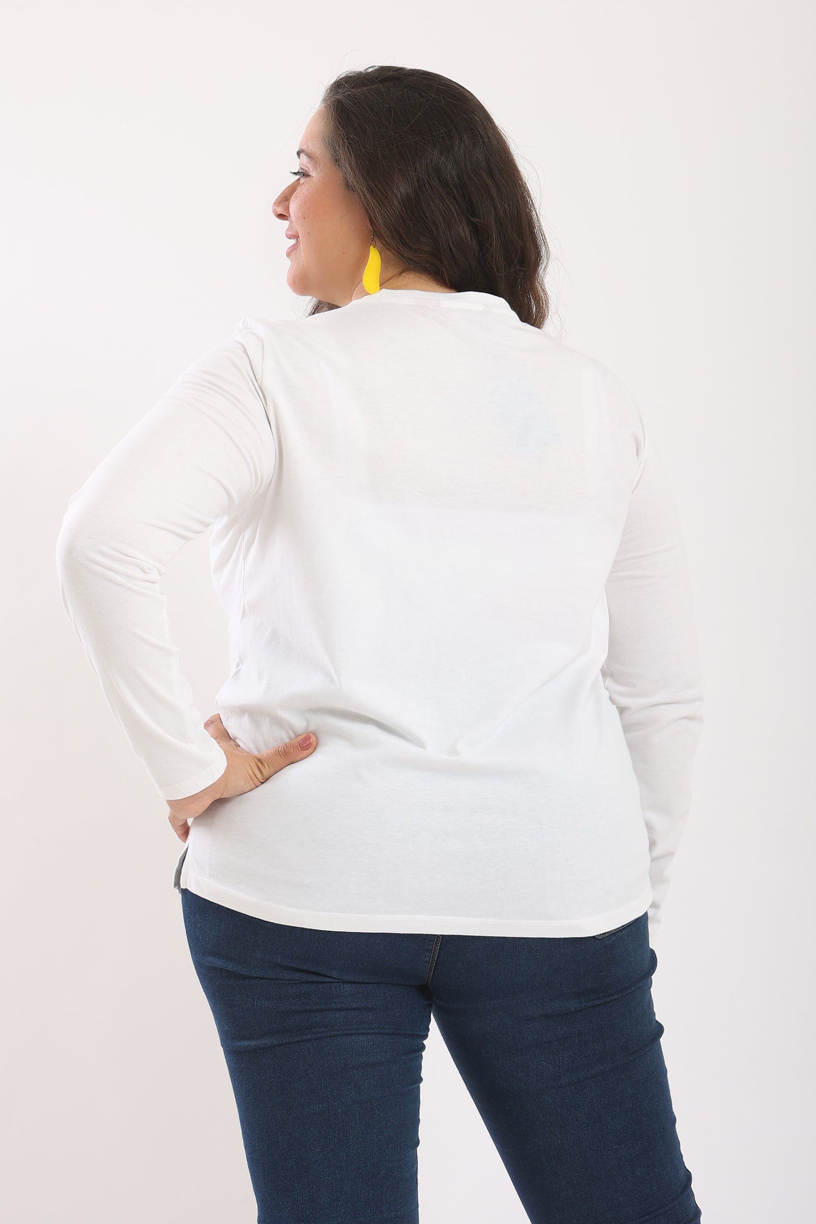 كارينا تيشرت قطن حريمى بأكمام طويلة مطبوع