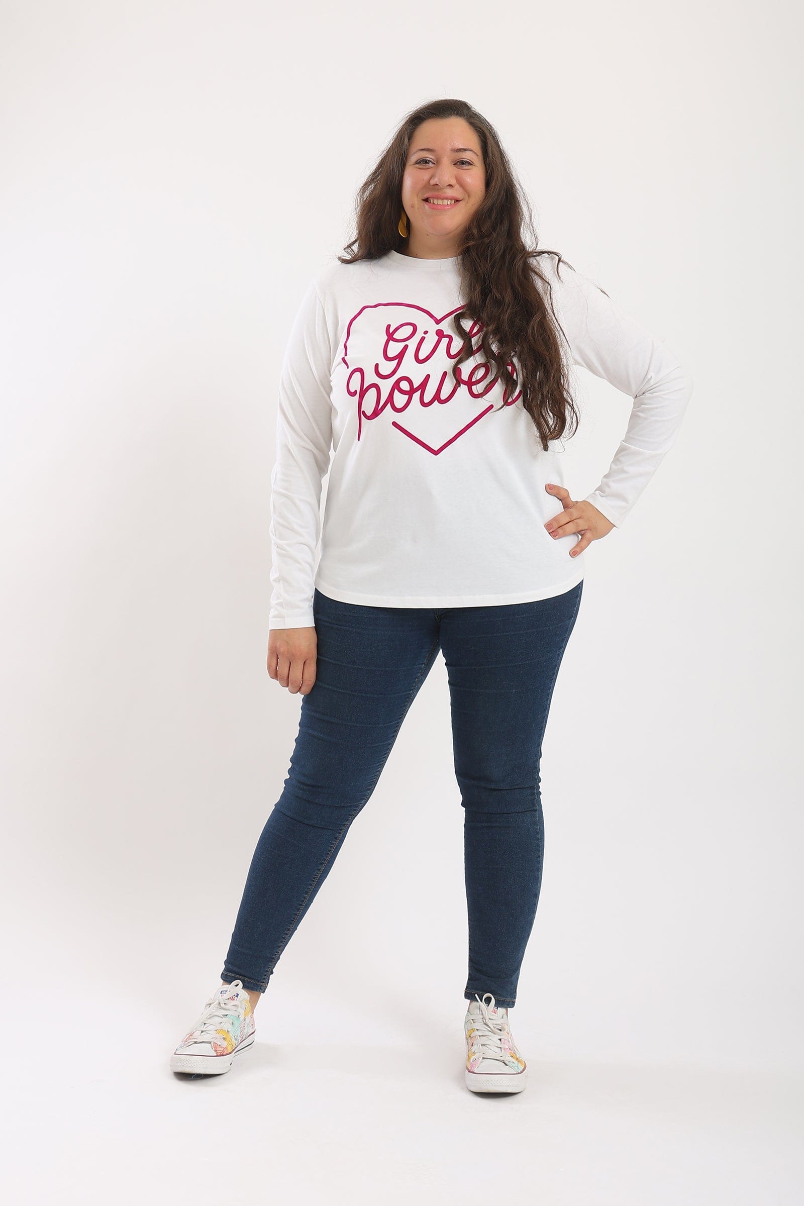 كارينا تيشرت قطن حريمى بأكمام طويلة مطبوع