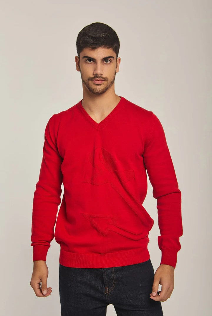 داليدرس بلوفر رجالي سادة بفتحة V كم طويل