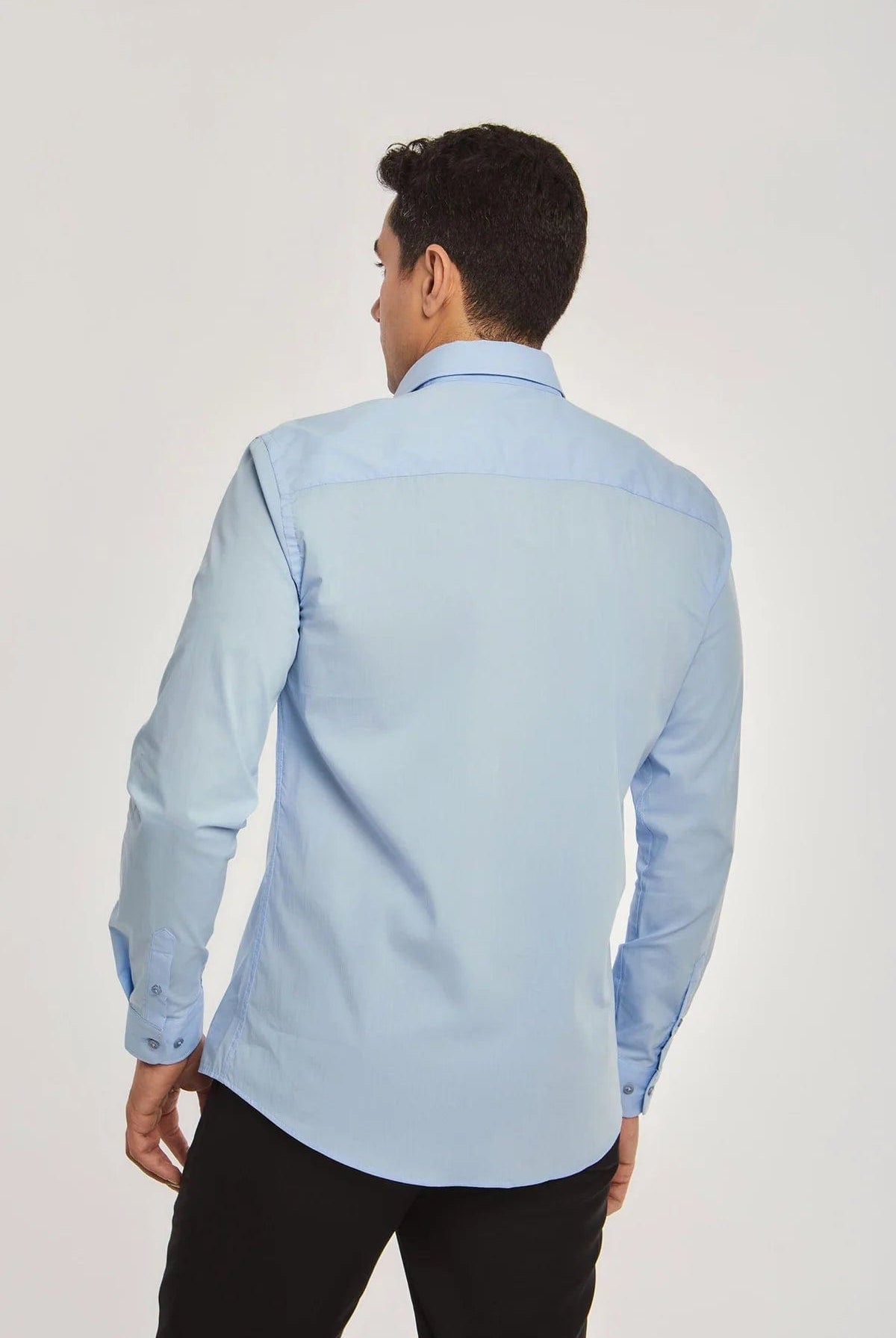 داليدرس قميص رجالي سادة بأزرار أمامية كم طويل