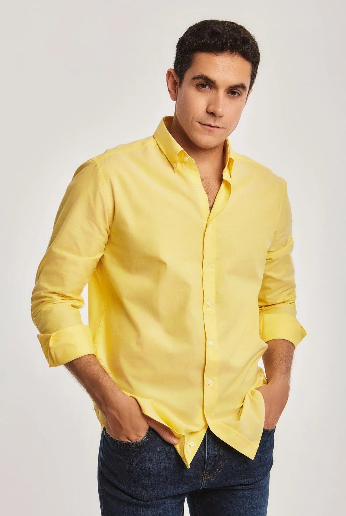 داليدرس قميص رجالي بأزرار أمامي كم طويل