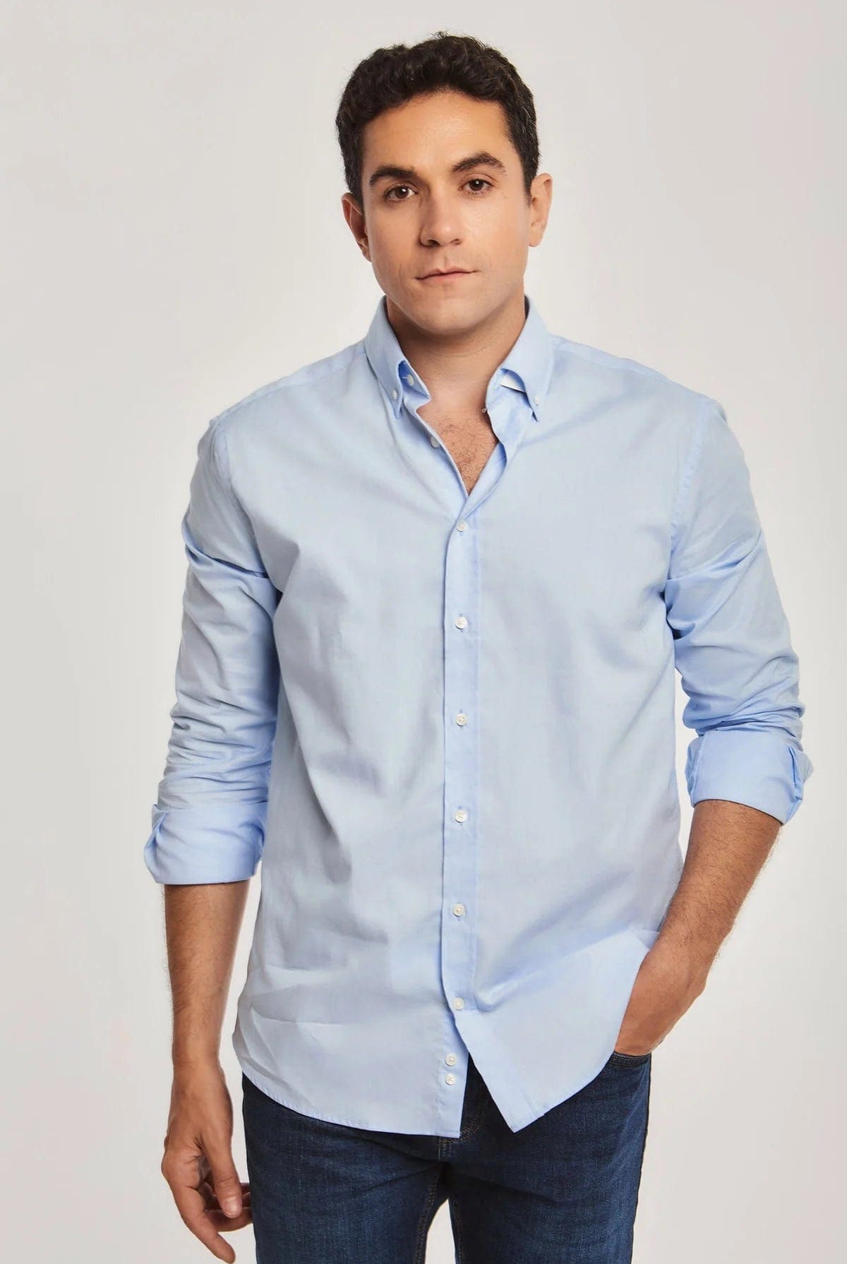 داليدرس قميص رجالي بأزرار أمامي كم طويل