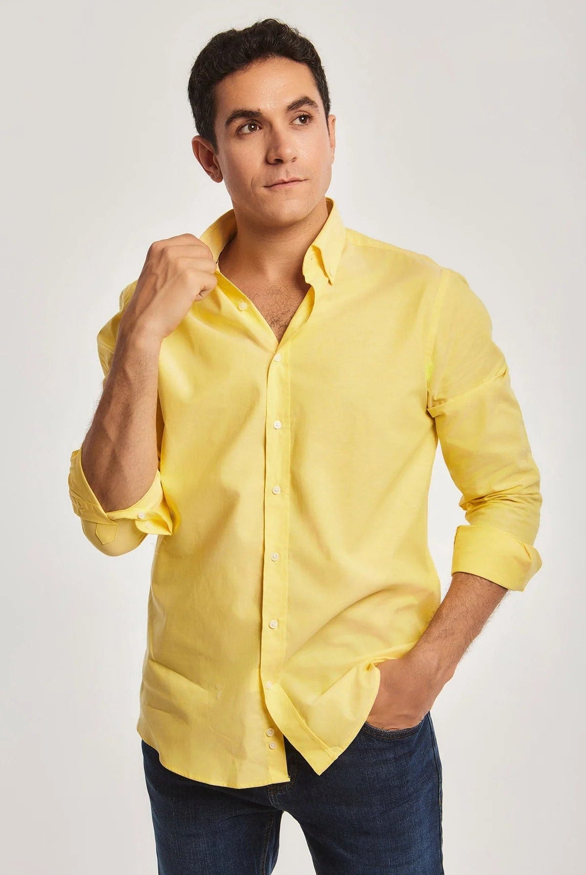 داليدرس قميص رجالي بأزرار أمامي كم طويل